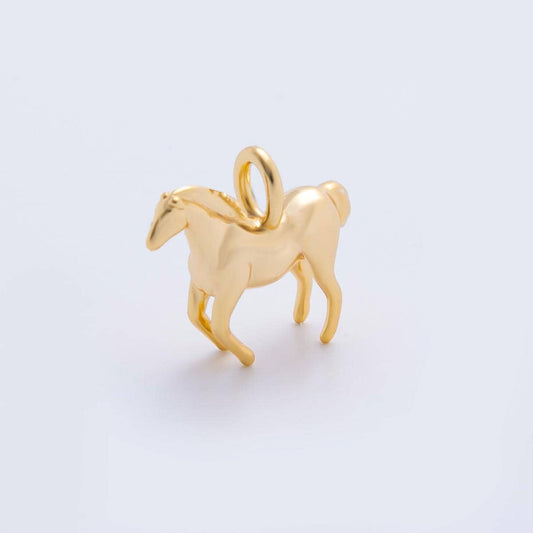 Mini Horse Charm 24K Gold Filled Horse Pendant Animal Bracelet Necklace for DIY Jewelry Making Supply AH-921
