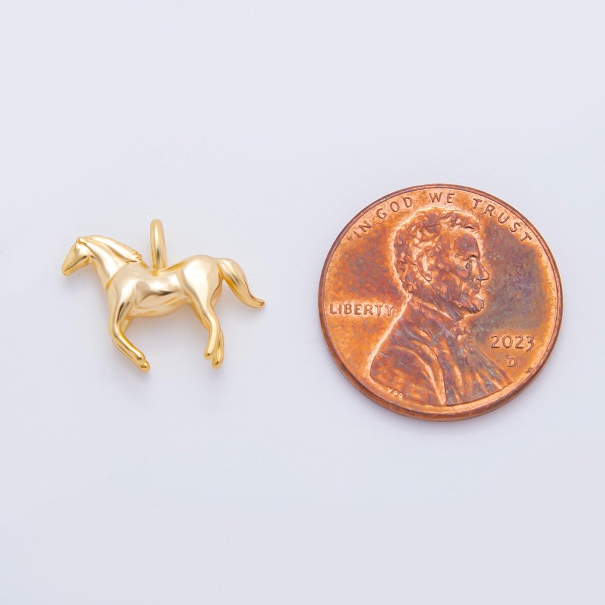 Mini Horse Charm 24K Gold Filled Horse Pendant Animal Bracelet Necklace for DIY Jewelry Making Supply AH-921