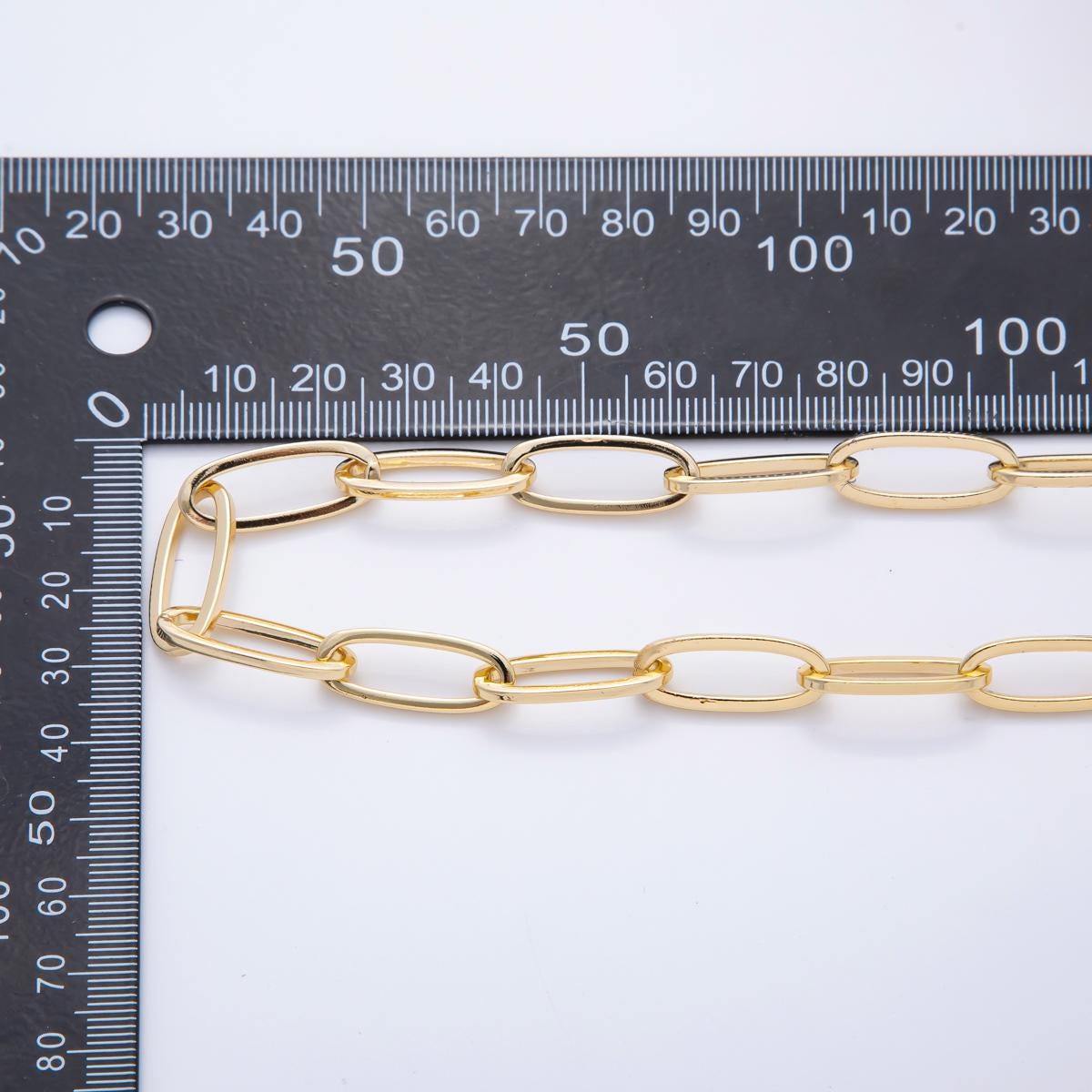 Big Curb Oval Chain Chunky Paper Clip Oval Link Chain by the Yard Wholesale Chain Jewelry Supplies ROLL-1691