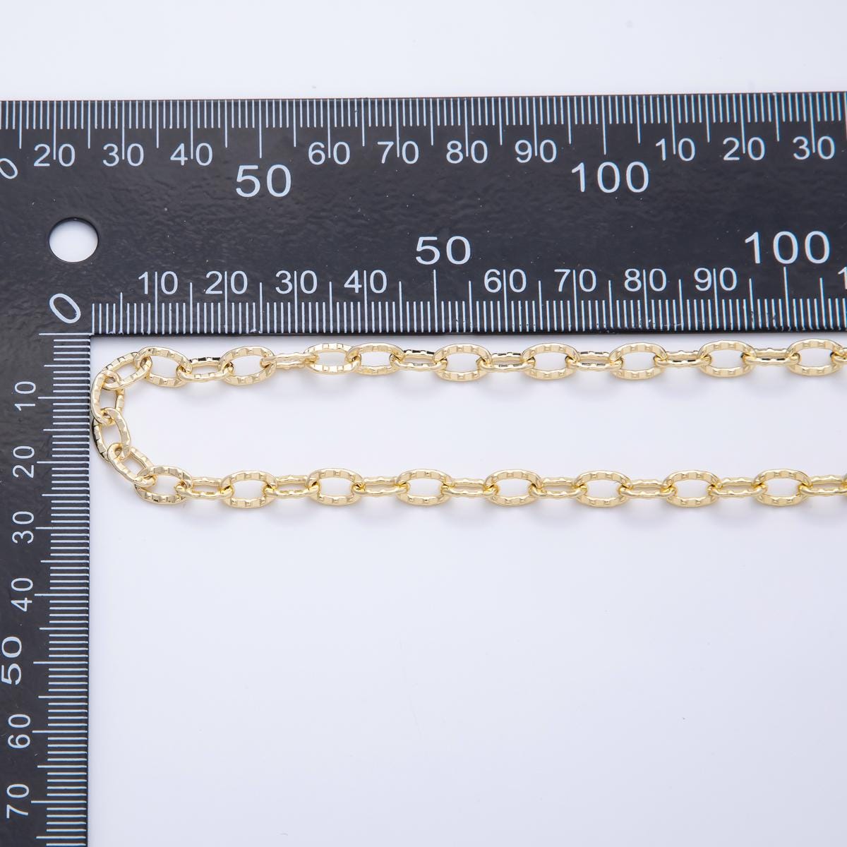 Dainty gold Rolo cable chain by yard, delicate rolo cable chain, thin textured wholesale bulk roll chain for jewelry making ROLL-1697