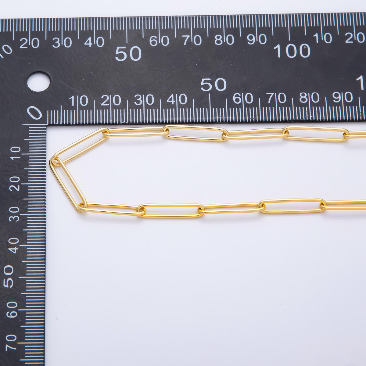 Gold stainless steel 20x4mm paperclip unfinished chain by yard tarnish free wholesale chain for necklace bracelet supply | ROLL-1704
