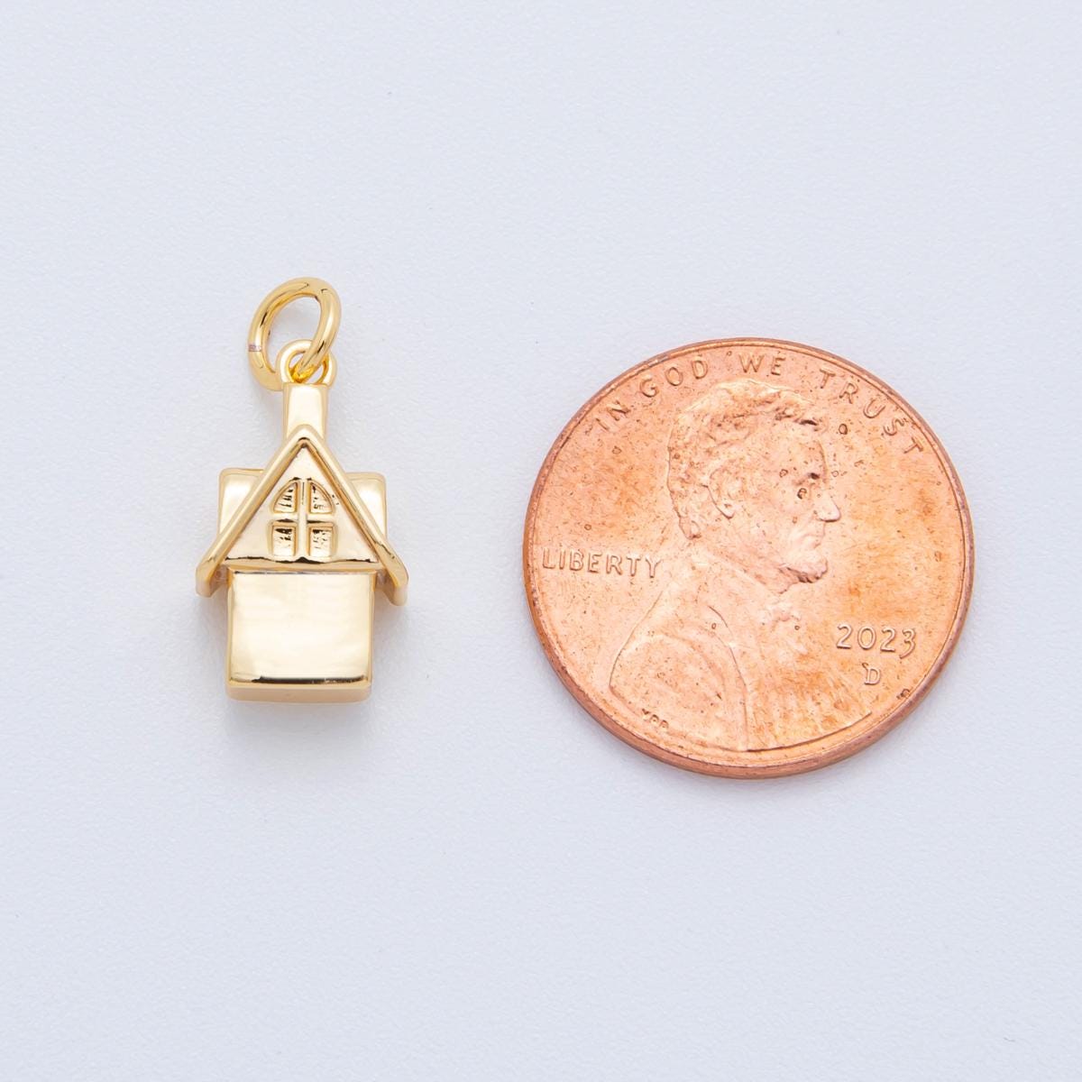 18k gold filled mini house home Up charm | AH-924