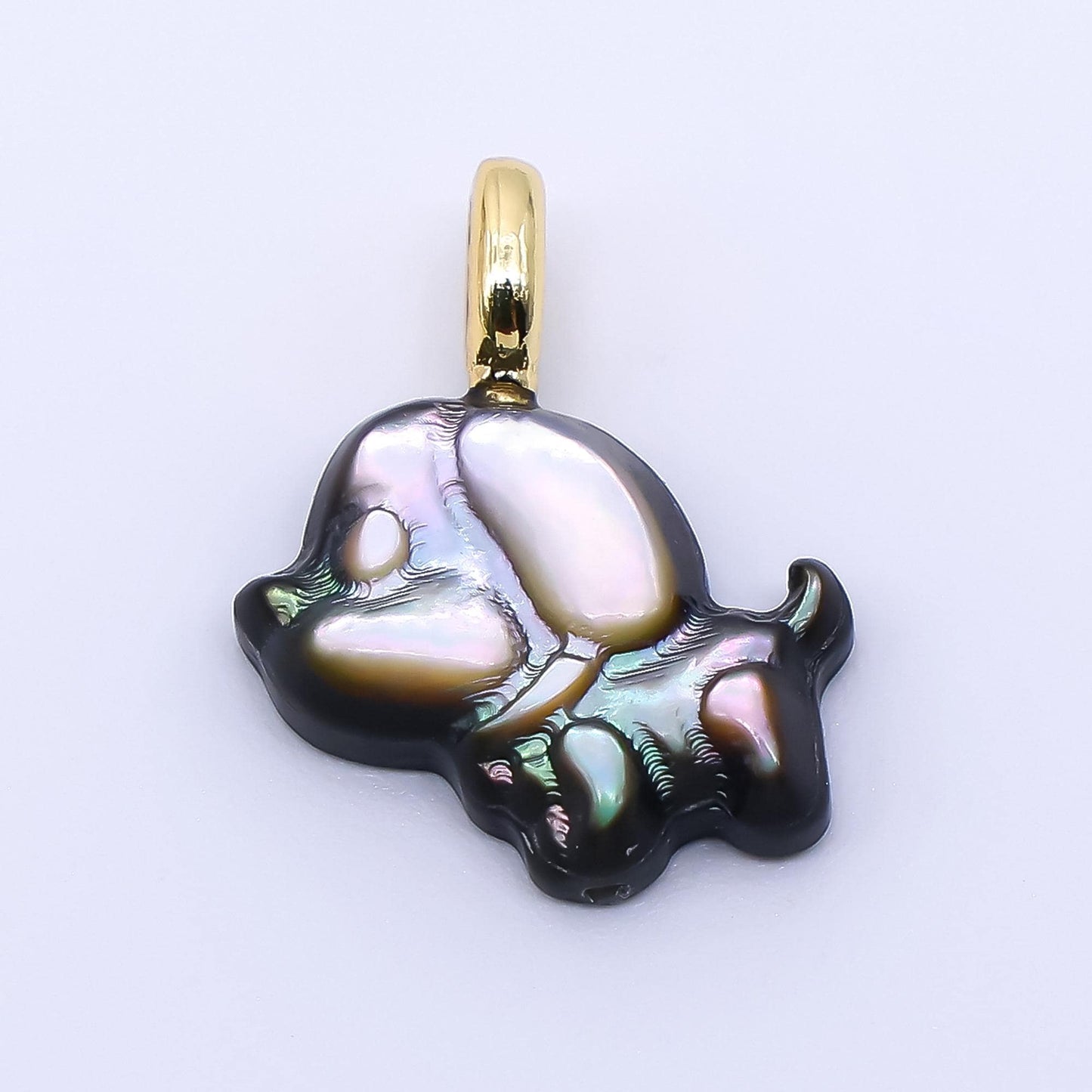 Dainty dog pendant lead nickel free 24k gold filled Pets charm abalone, pearl animal Doggy charm necklace bracelet jewelry making AF-564