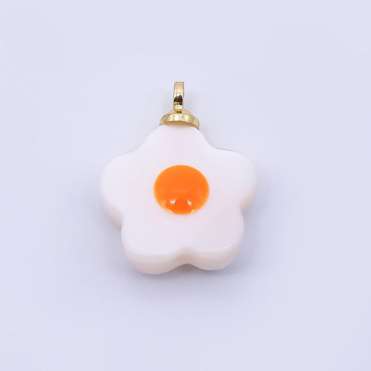 24k gold filled shell pearl Daisy charms flower pendant for bracelet necklace earring charm P-1823