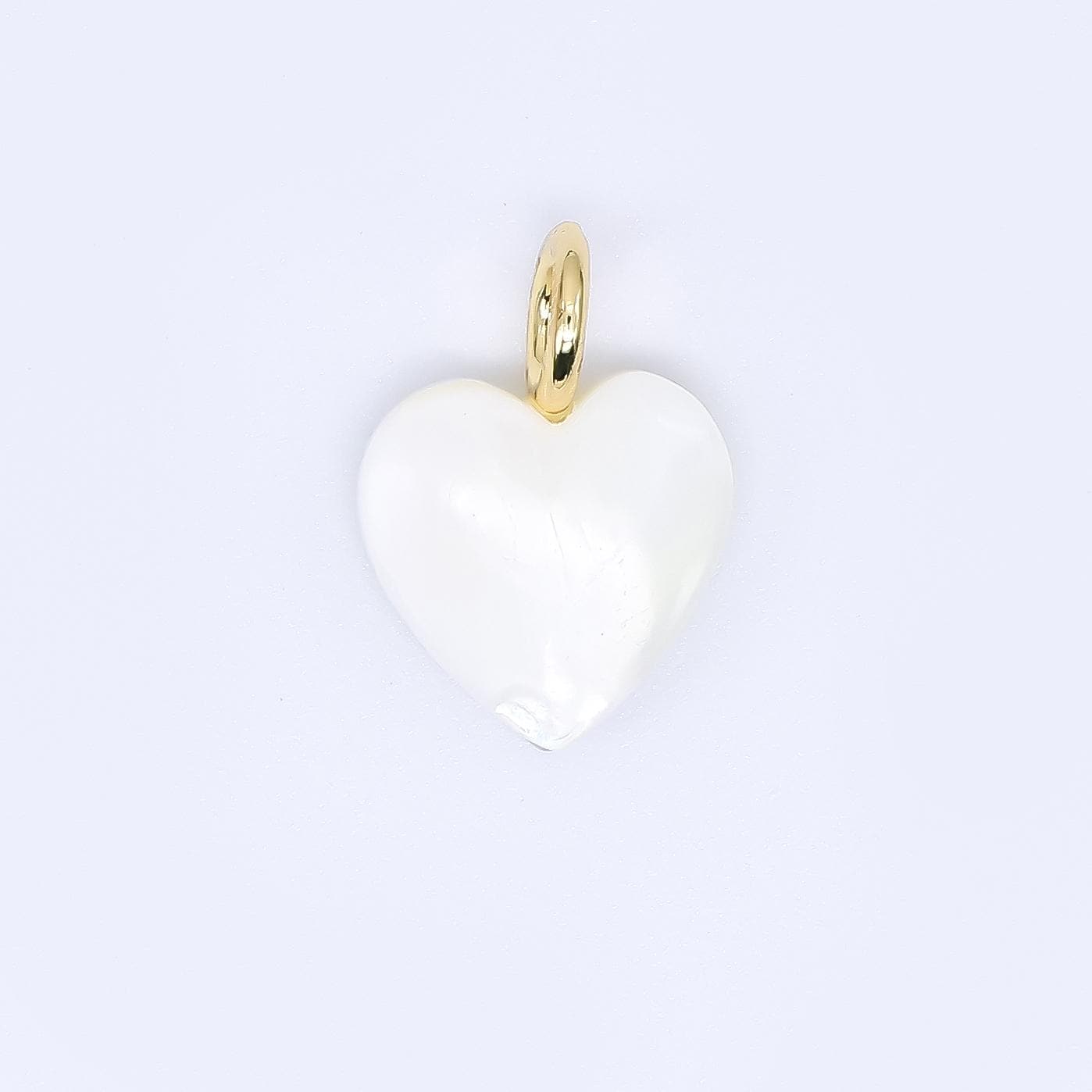 Dainty heart pearls charm gold white Shell Pearl for necklace bracelet earring wedding jewelry making minimalist P-1733