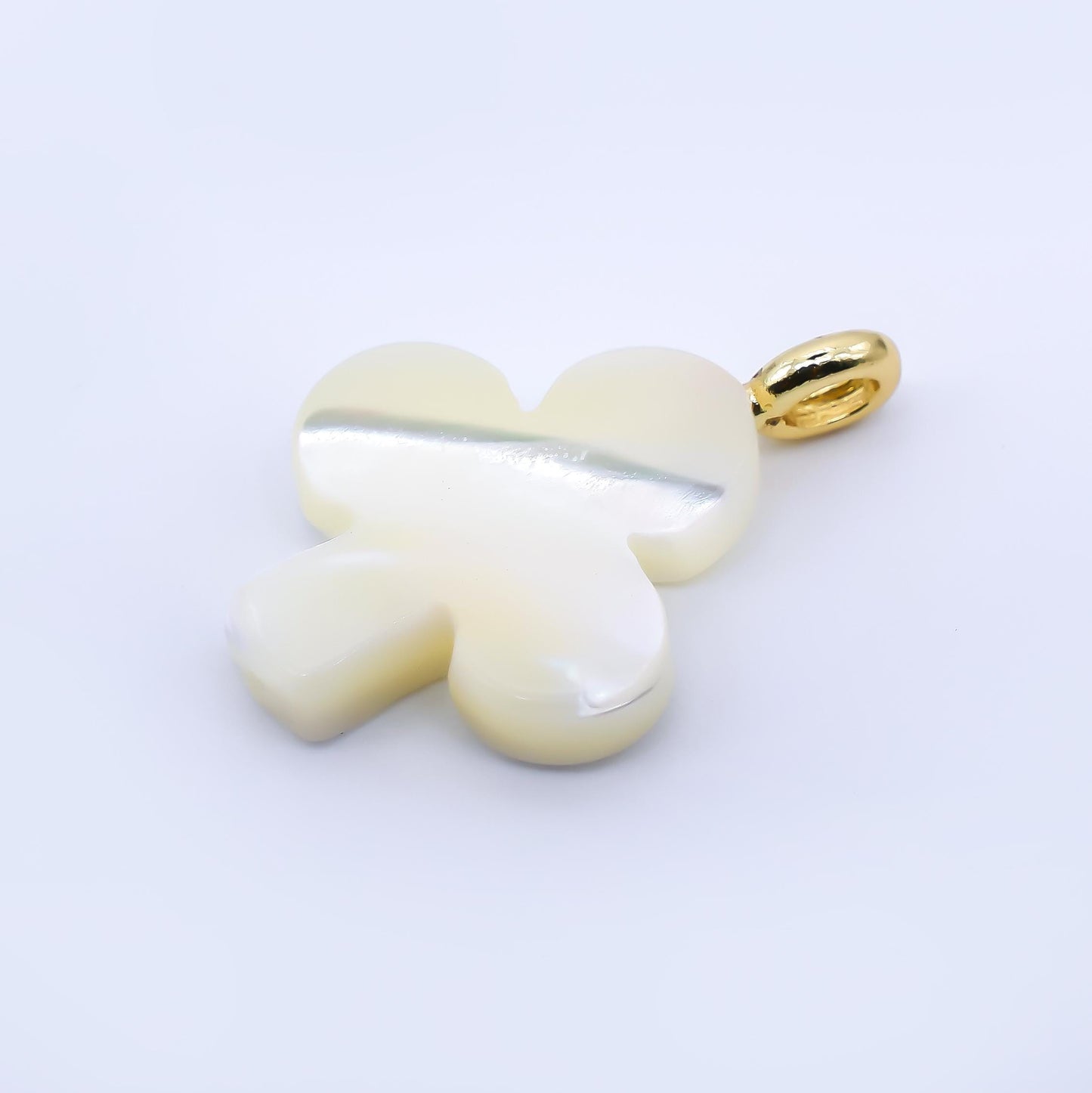 Clubs pearls charm gold 22.3x14.9mm white Shell pearls for necklace bracelet earring Poker Vegas jewelry making minimalist AF-561