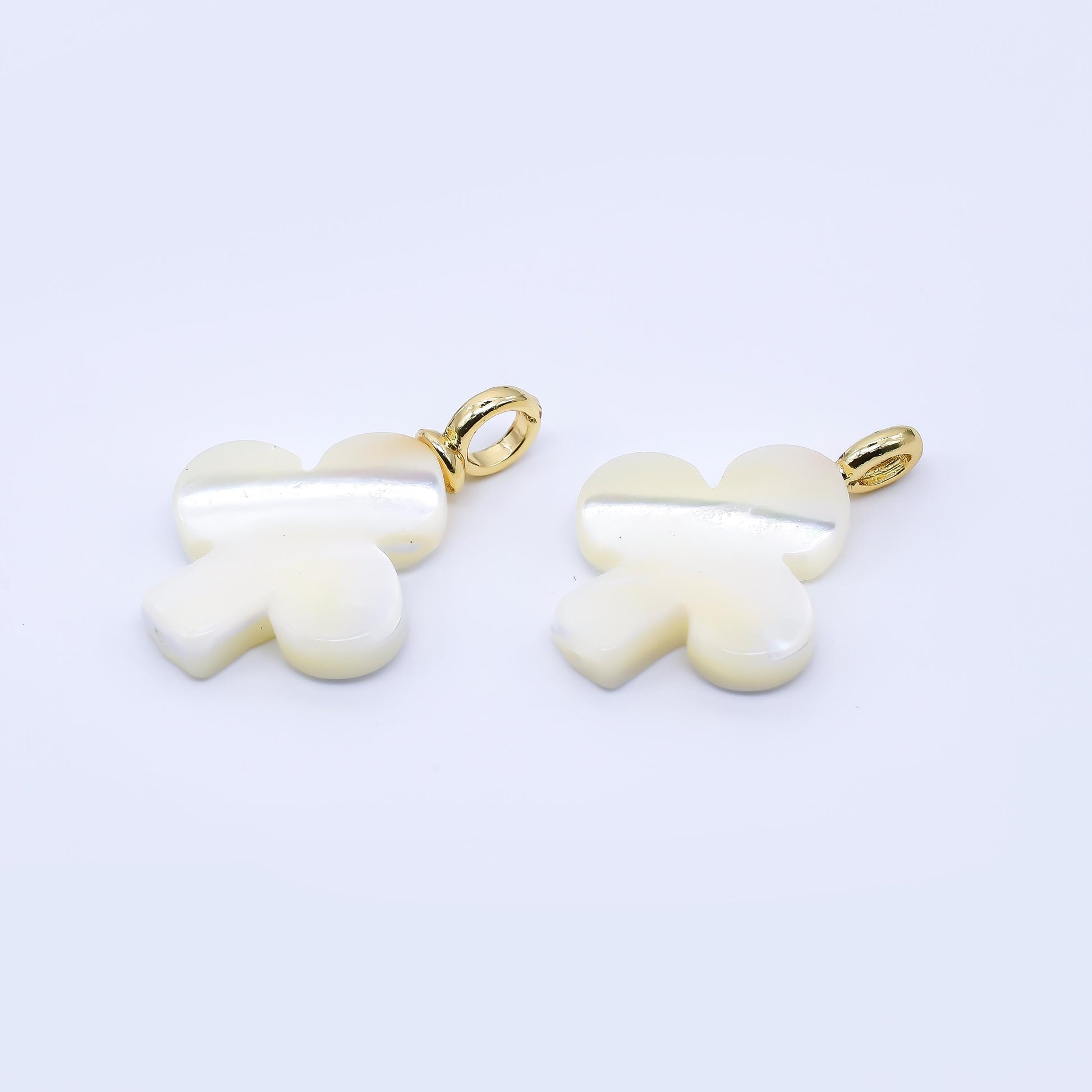 Clubs pearls charm gold 22.3x14.9mm white Shell pearls for necklace bracelet earring Poker Vegas jewelry making minimalist AF-561