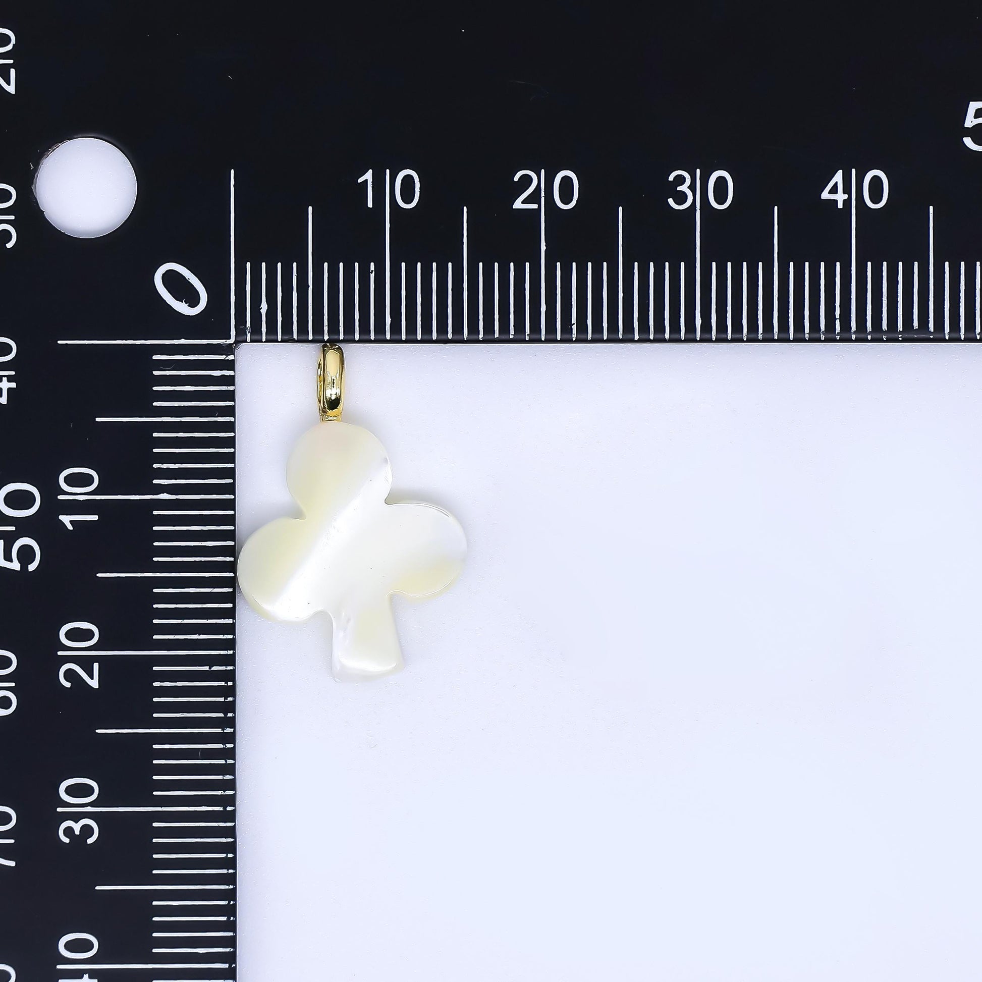 Clubs pearls charm gold 22.3x14.9mm white Shell pearls for necklace bracelet earring Poker Vegas jewelry making minimalist AF-561
