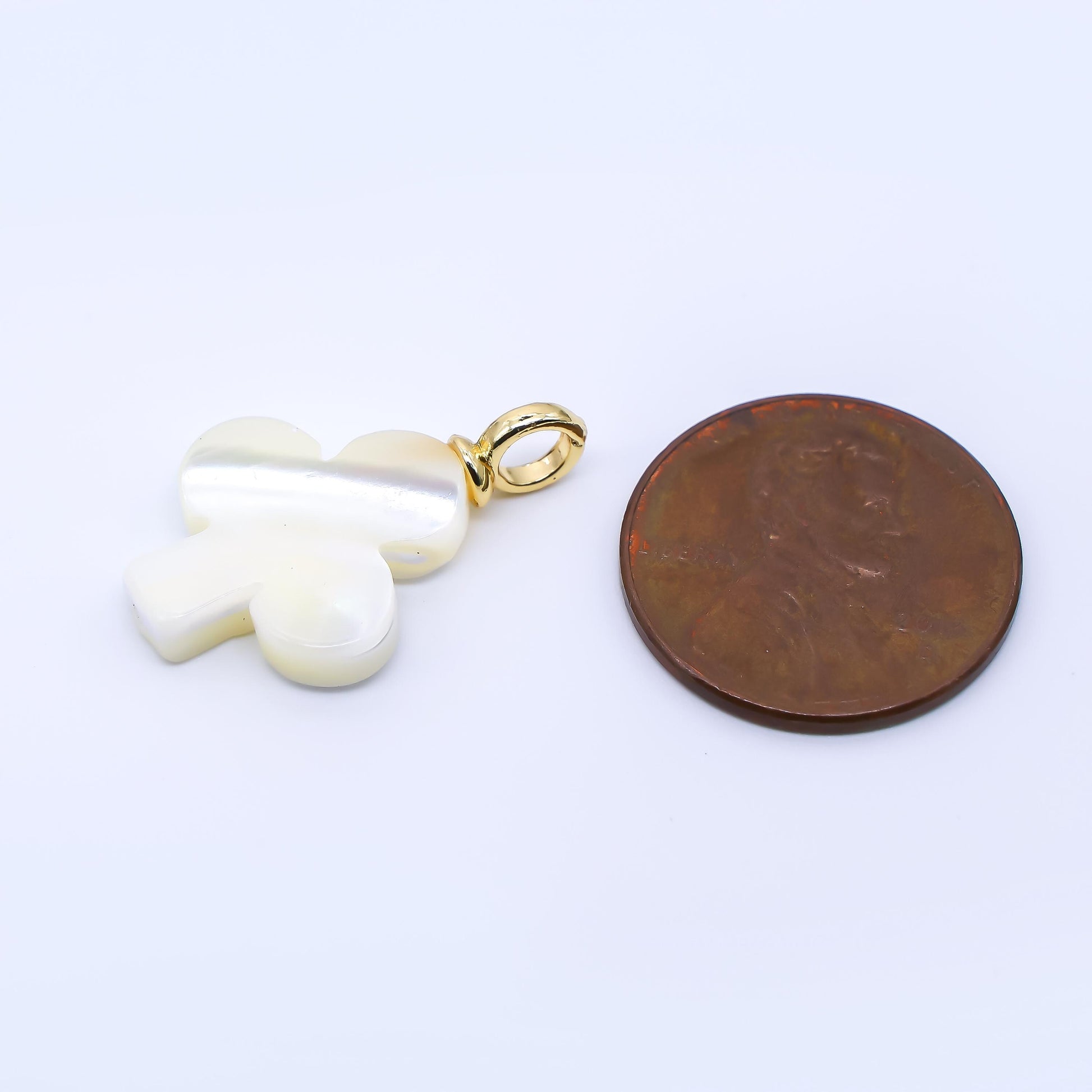 Clubs pearls charm gold 22.3x14.9mm white Shell pearls for necklace bracelet earring Poker Vegas jewelry making minimalist AF-561