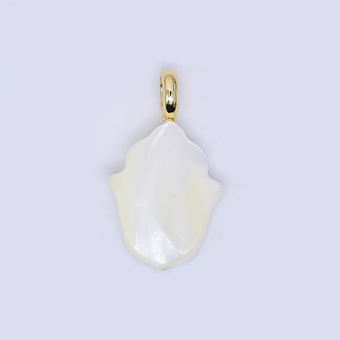 Hamsa Hand pearls charm gold 19.2x11.6mm white Shell pearls for necklace bracelet earring Amulet jewelry making minimalist AF-551