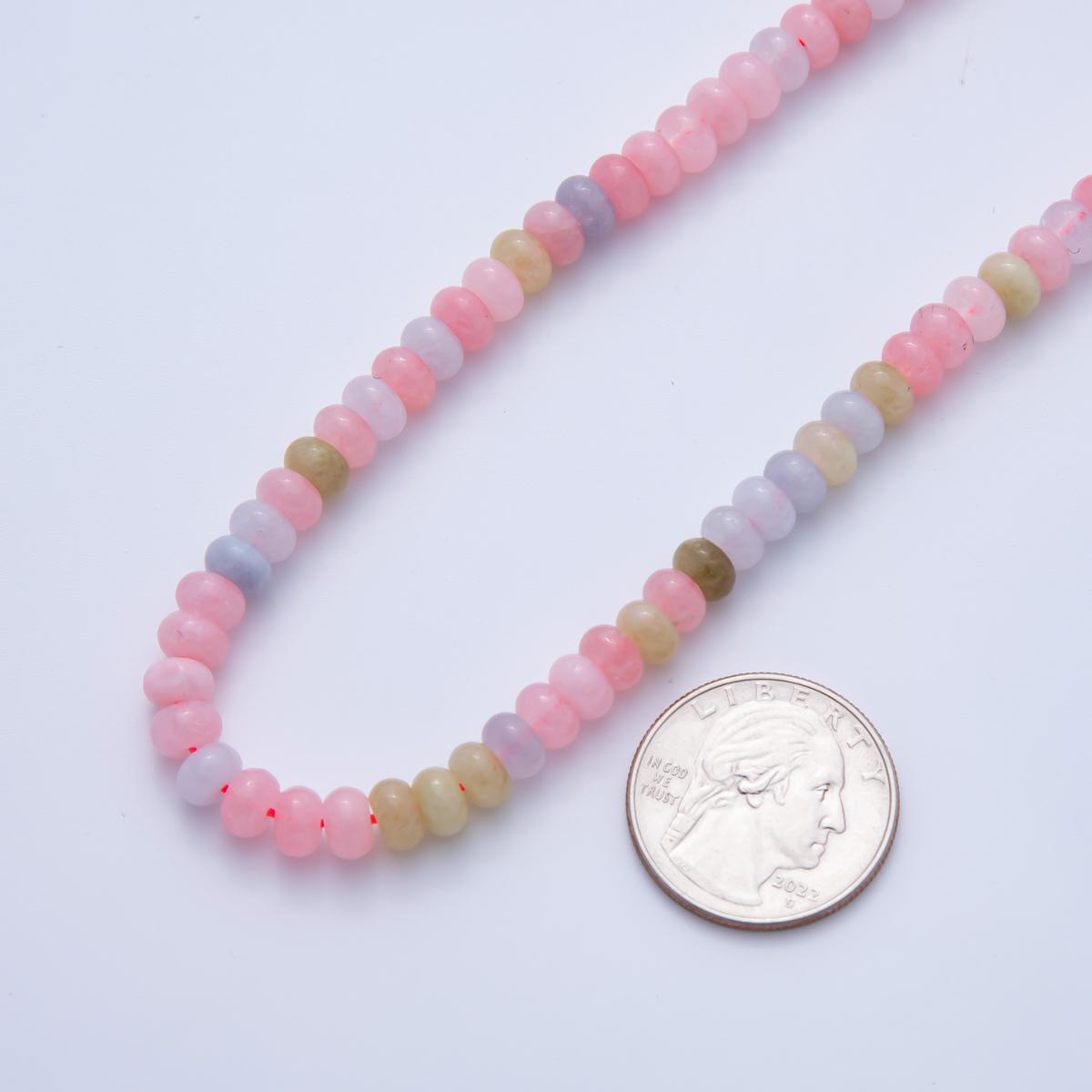 Smooth Colorful Agate Rondelle Beads 4x6 mm Green, Purple, Brown, Clear, Pink Colorful Bead By Strand Approx. 90pcs loose beads WA-3479