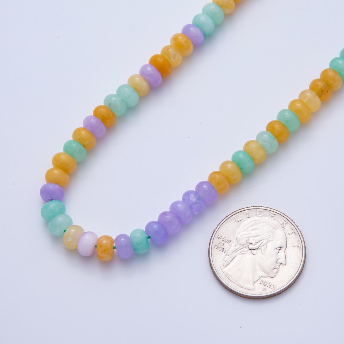 Natural Dyed Colorful Agate Rondelle Beads 4x6 mm Gray, Blue, Mix Rainbow Pink Colorful Bead By Strand for Jewelry Making Supply WA3525