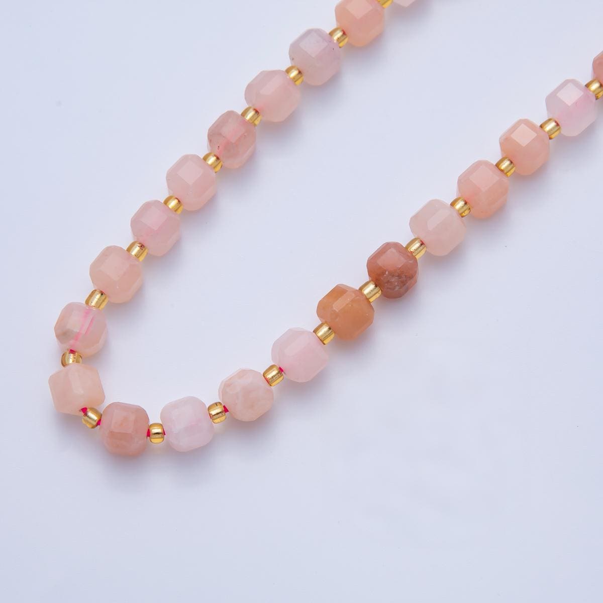 Pink Aventurine Natural Gemstone 6.5mm Faceted Cube Dice Square Beads Strand | WA-3555