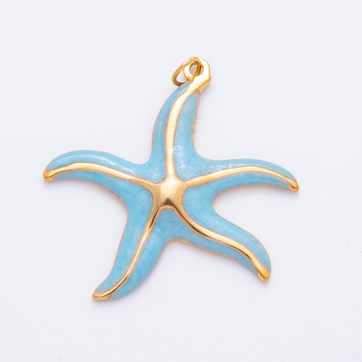 Pastel Color Enamel Star Fish PVD Gold Plated Steel Starfish Beach Under the Sea Animal Charm | J-493