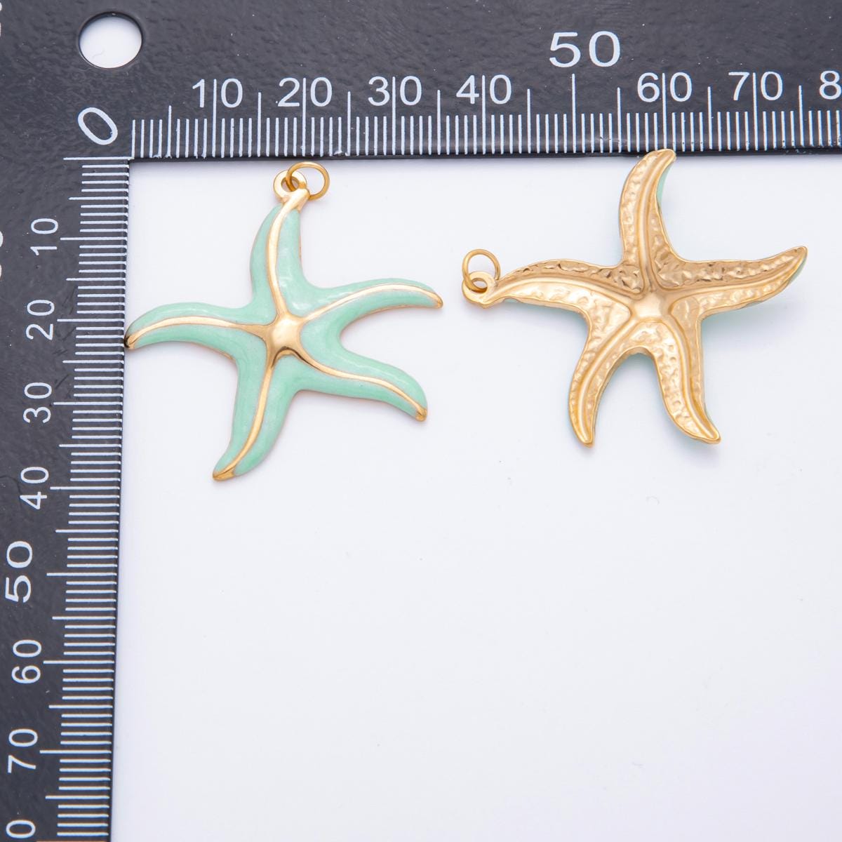 Pastel Color Enamel Star Fish PVD Gold Plated Steel Starfish Beach Under the Sea Animal Charm | J-493