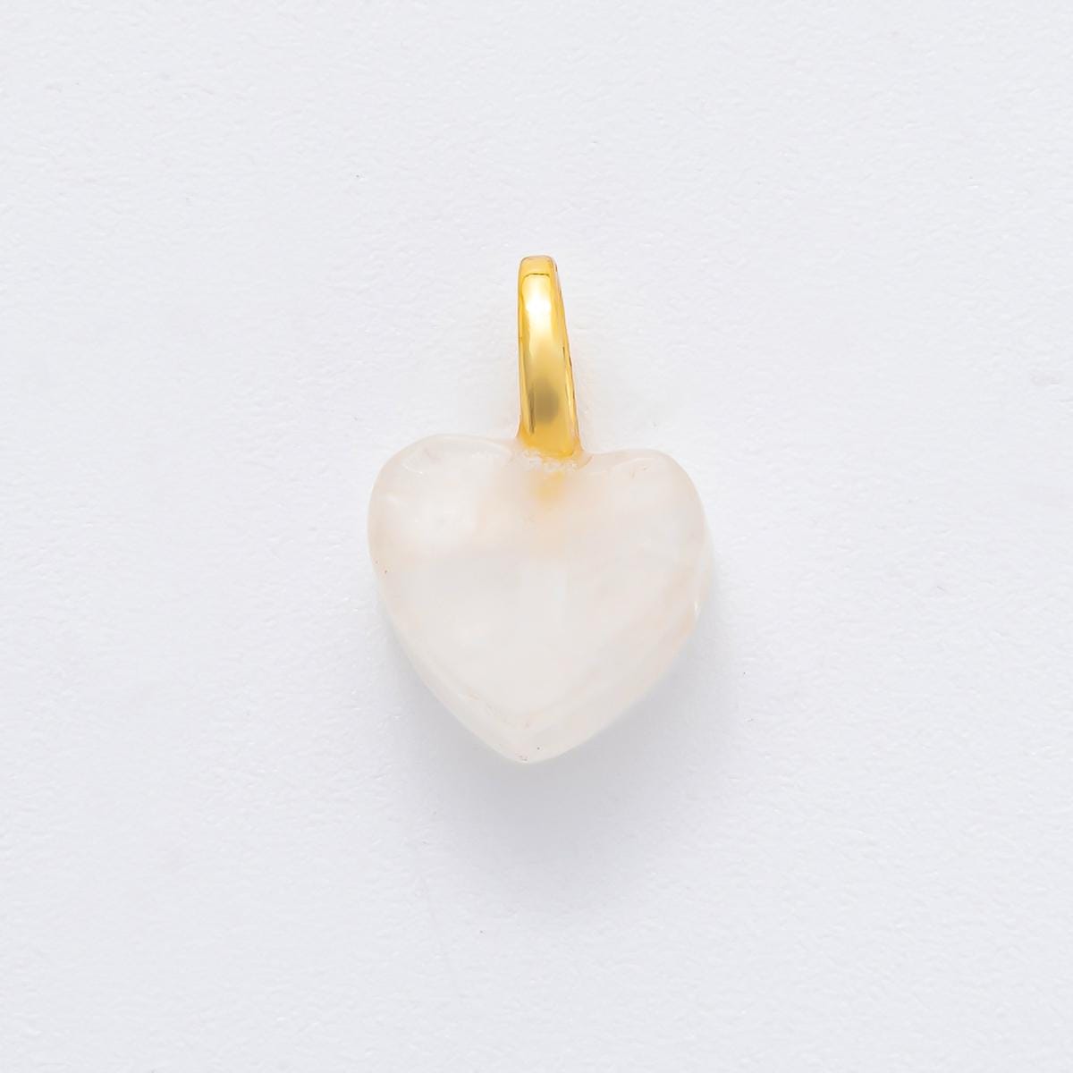 18K Gold Filled 10mm Gemstone Heart Charm for Necklace Bracelet Component | E-433