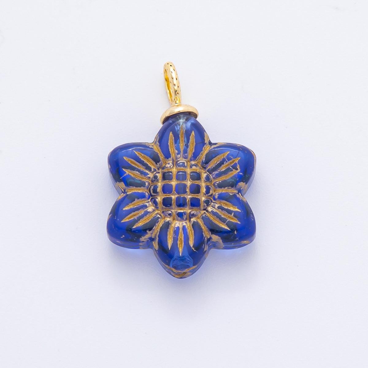 Dainty Czech Glass Beads Sun Flower Beads Charm Wildflower Beads Pendant Colorful Floral Necklace Bracelet Component E-746