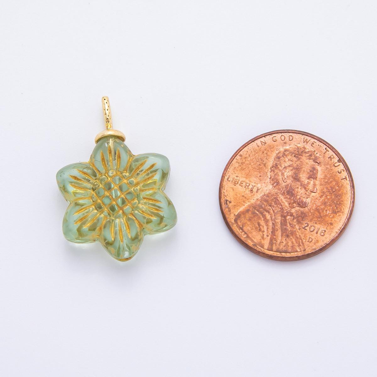 Dainty Czech Glass Beads Sun Flower Beads Charm Wildflower Beads Pendant Colorful Floral Necklace Bracelet Component E-746