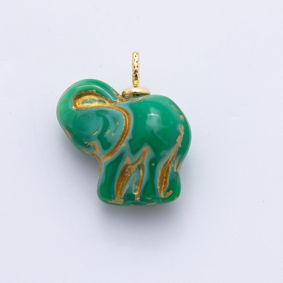 Dainty Czech Glass Beads Elephant Beads Charm Circus Wild Animal Beads Pendant Colorful Dumbo Necklace Bracelet Component E-777