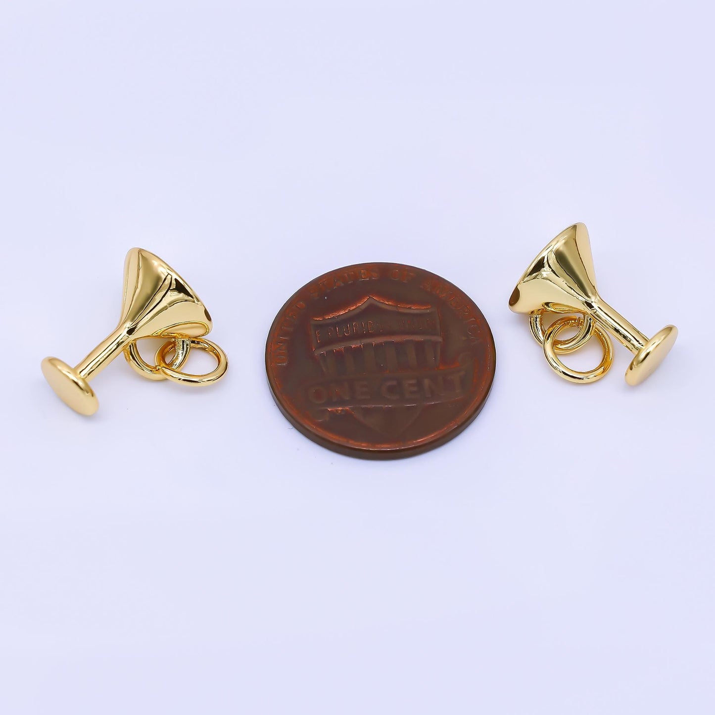 24K Gold Filled 12.5mm Martini Glass Charm | AH-562