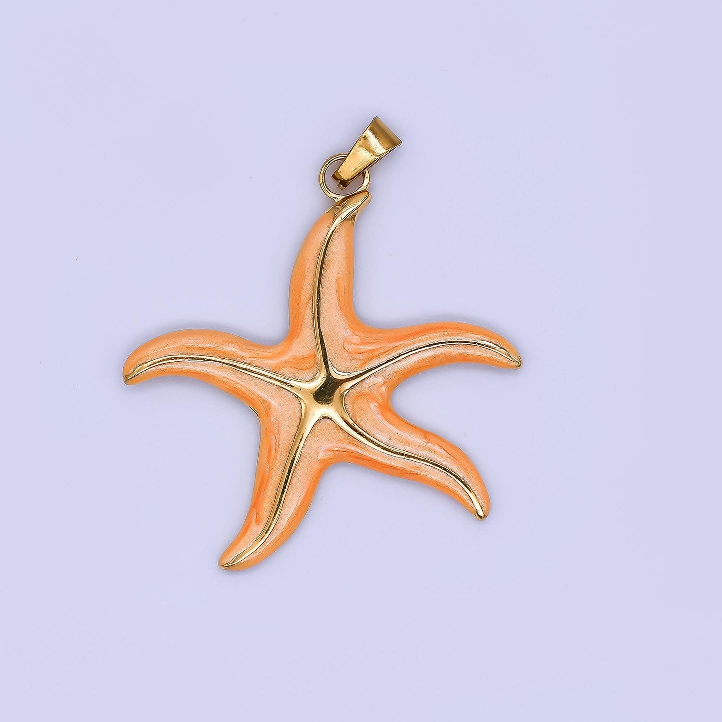 Multi Color Enamel Star Fish PVD Gold Plated Steel Starfish Beach Under the Sea Animal Charm | J-141