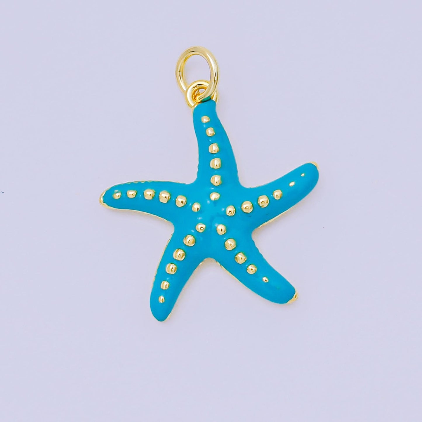 Blue Enamel Star Fish 24k Gold Filled Starfish Beach Under the Sea Animal Charm | AH-635