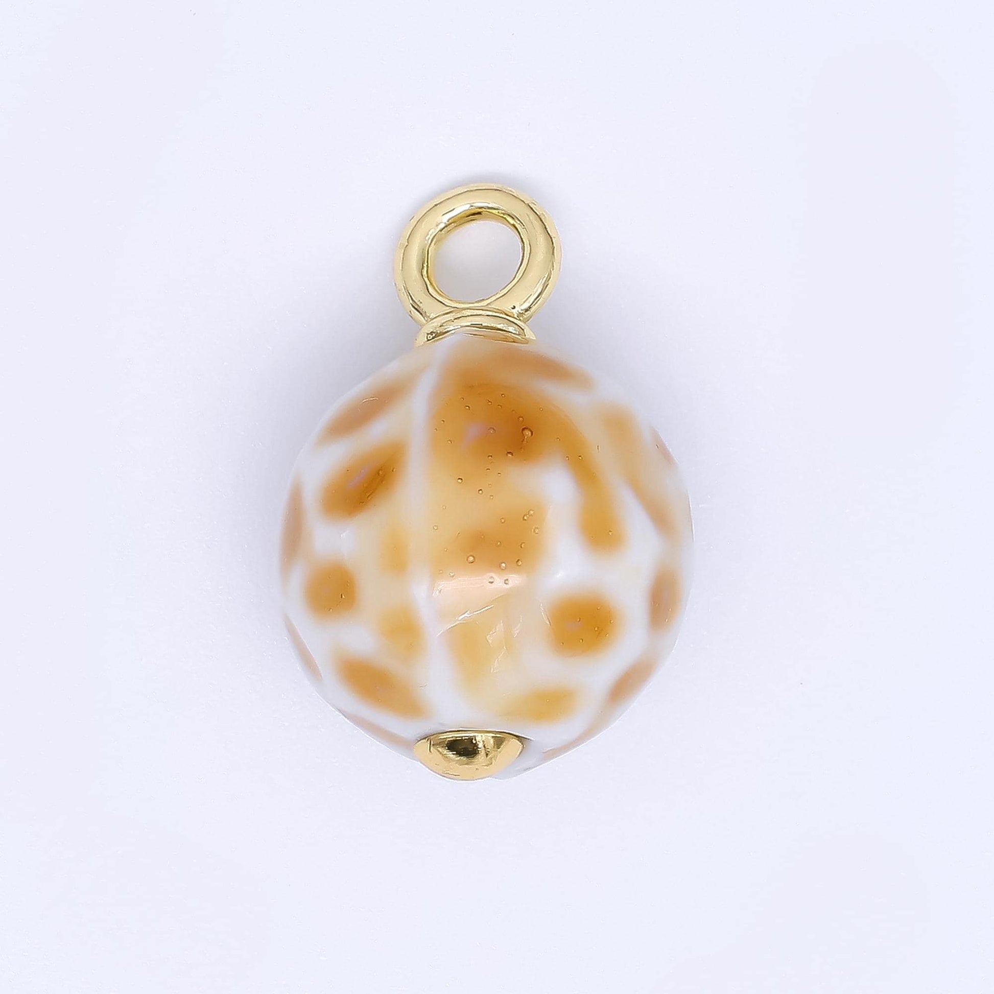 24K Gold Filled 22mm Ceramic Art Enchanted Round Orbs Charm | N-1019 N-1145 N-1172 N-1808 N-1898 N-1971