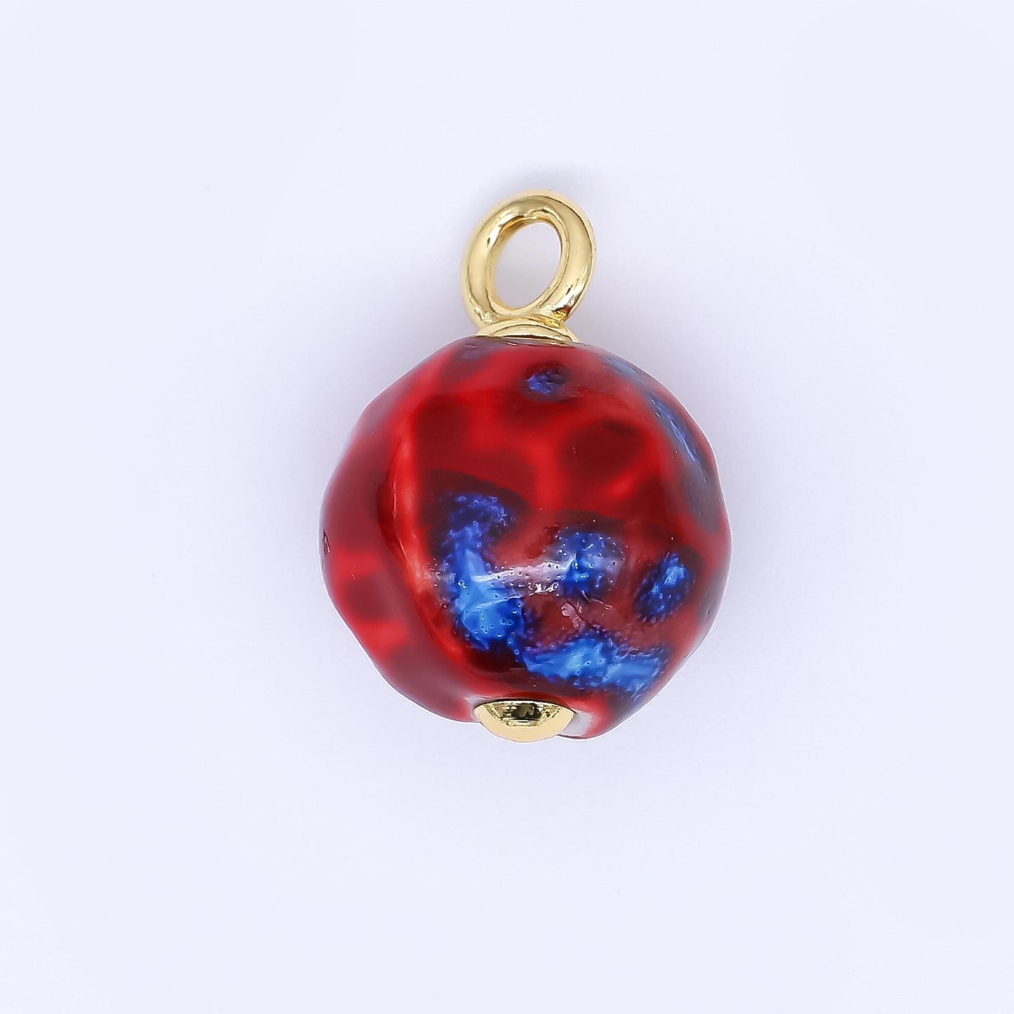 24K Gold Filled 22mm Ceramic Art Enchanted Round Orbs Charm | N-1019 N-1145 N-1172 N-1808 N-1898 N-1971