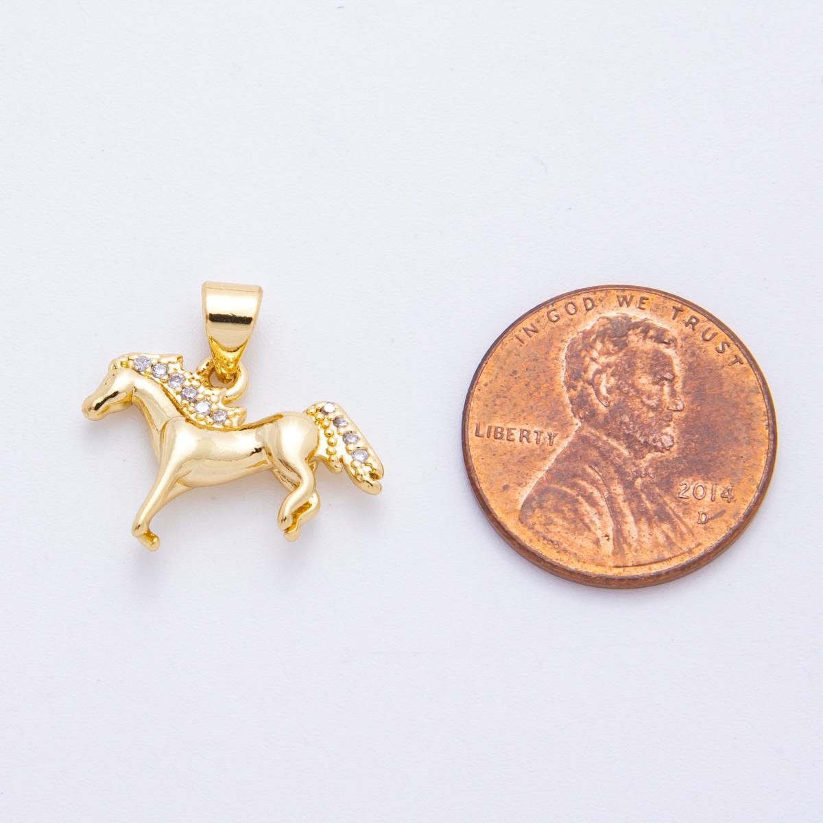 18K Gold Filled Horse Charm Wild Animal Stallion gold Pendant | AF-1118