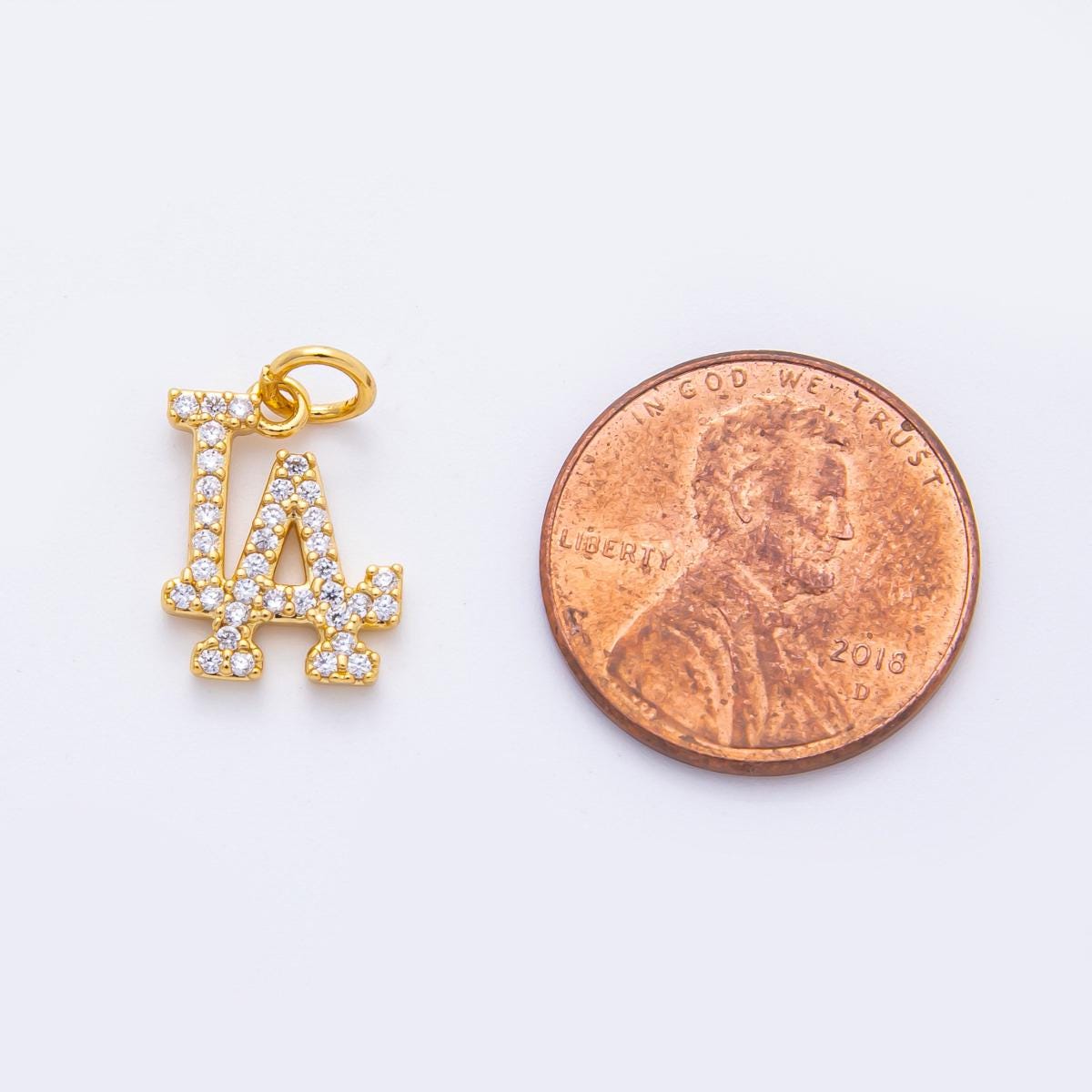 Dainty CZ Gold Los Angeles charm Silver minimalist jewelry micro Pave LA state sign travel Sport pendants necklace bracelet E-932
