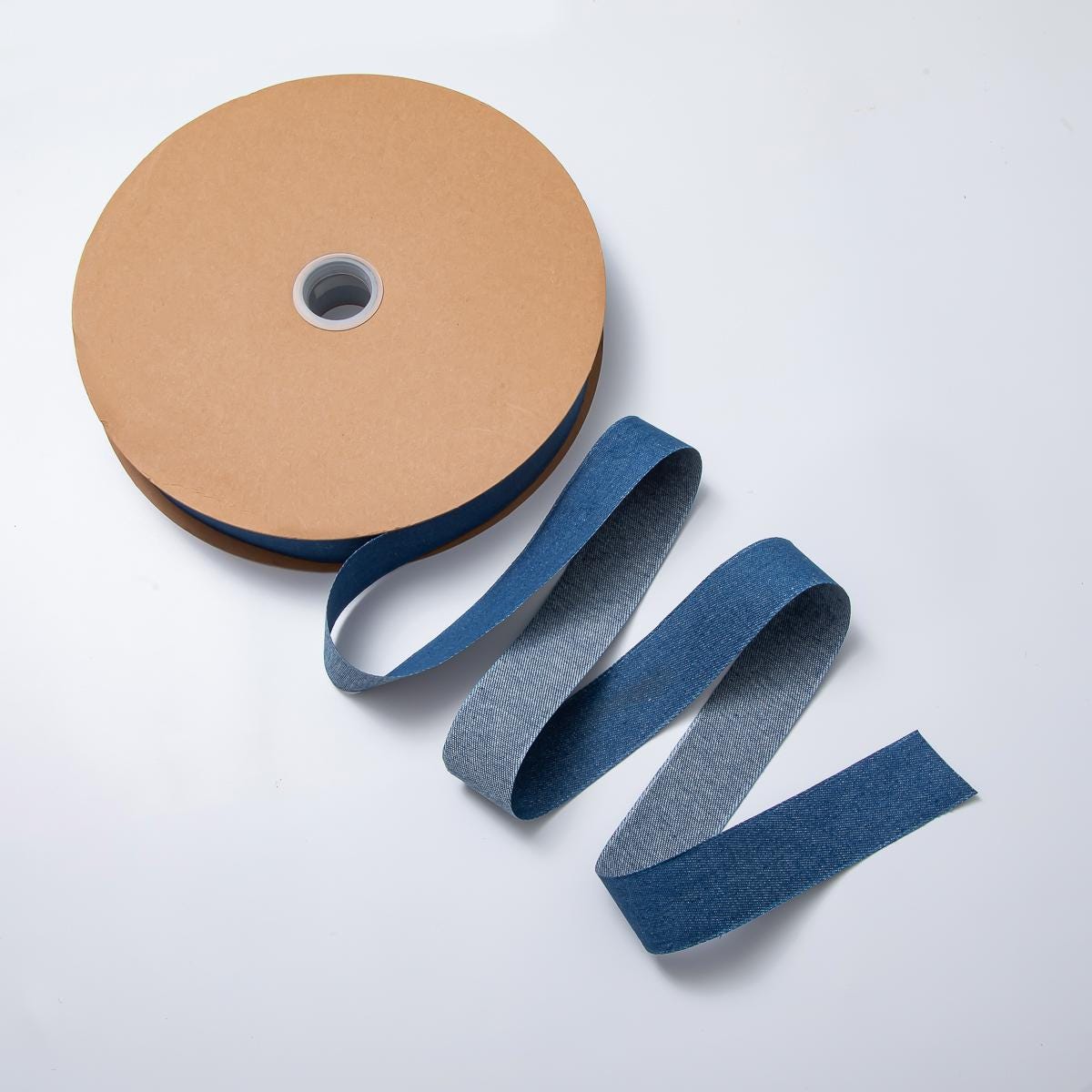 1 yard Blue Denim Jean Fabric Long Ribbon Pieces 25mm Jeans Cotton for Jewelry Making Supply ROLL-1712