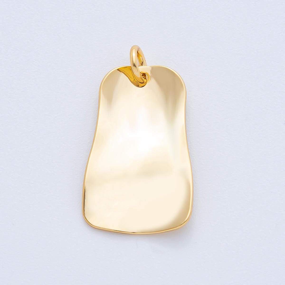 Modern Gold Organic Freeform Shape Pendant Charm Necklace Jewelry Supply DIY Jewelry Finding 18k Gold Filled Molten Gold Charm N-1728