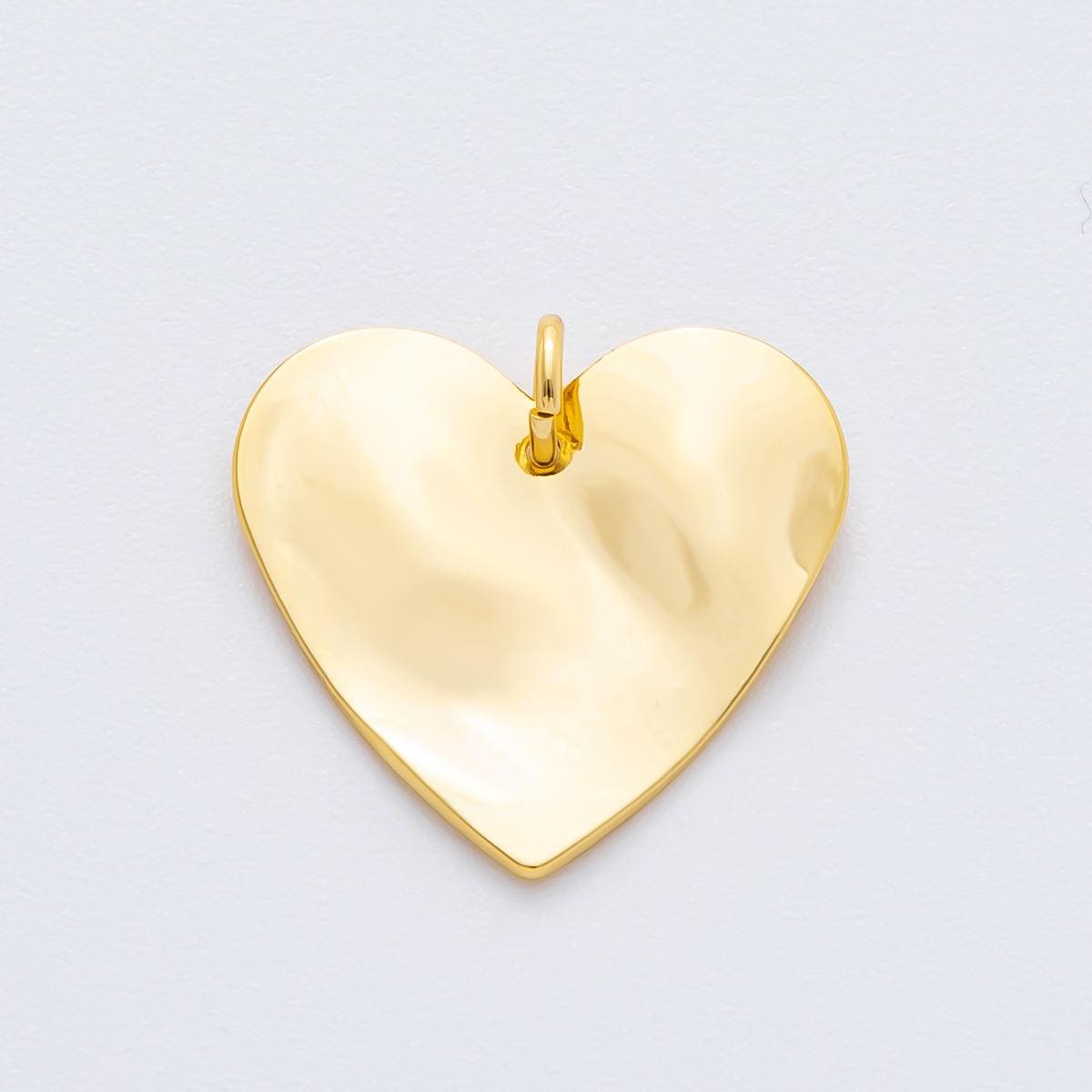 Modern Gold Organic Heart Shape Pendant Charm Necklace Jewelry Supply DIY Jewelry Finding 18k Gold Filled Molten Gold Charm N-1972