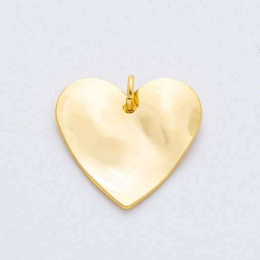 Modern Gold Organic Heart Shape Pendant Charm Necklace Jewelry Supply DIY Jewelry Finding 18k Gold Filled Molten Gold Charm N-1972