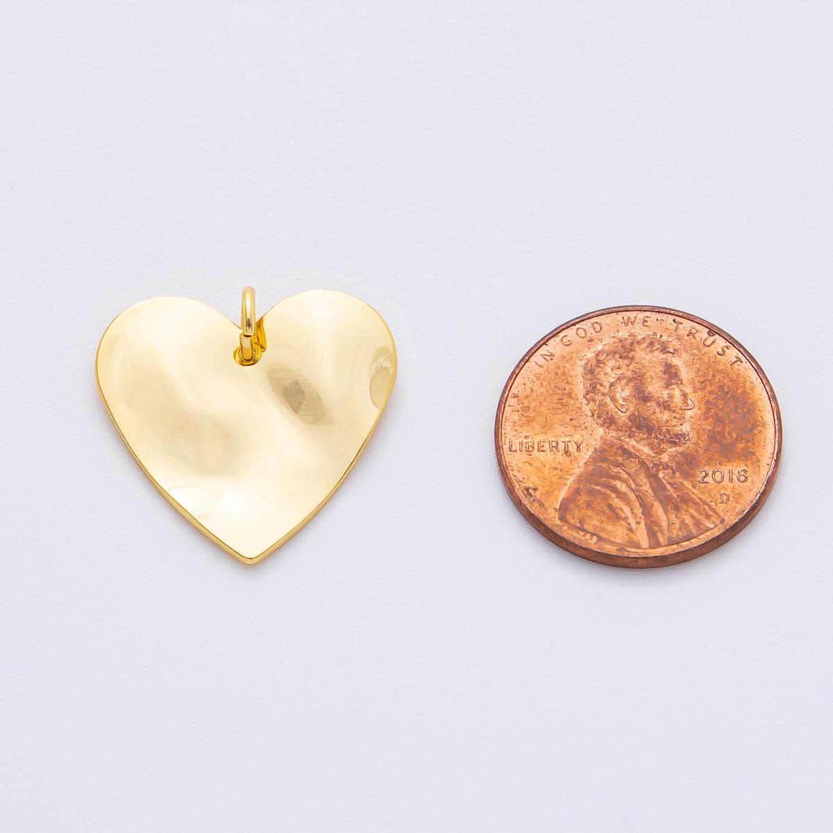 Modern Gold Organic Heart Shape Pendant Charm Necklace Jewelry Supply DIY Jewelry Finding 18k Gold Filled Molten Gold Charm N-1972
