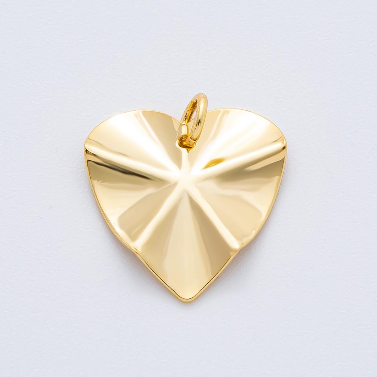 Modern Gold Organic Heart Shape Pendant Charm Necklace Jewelry Supply DIY Jewelry Finding 18k Gold Filled Molten Gold Charm N-1973