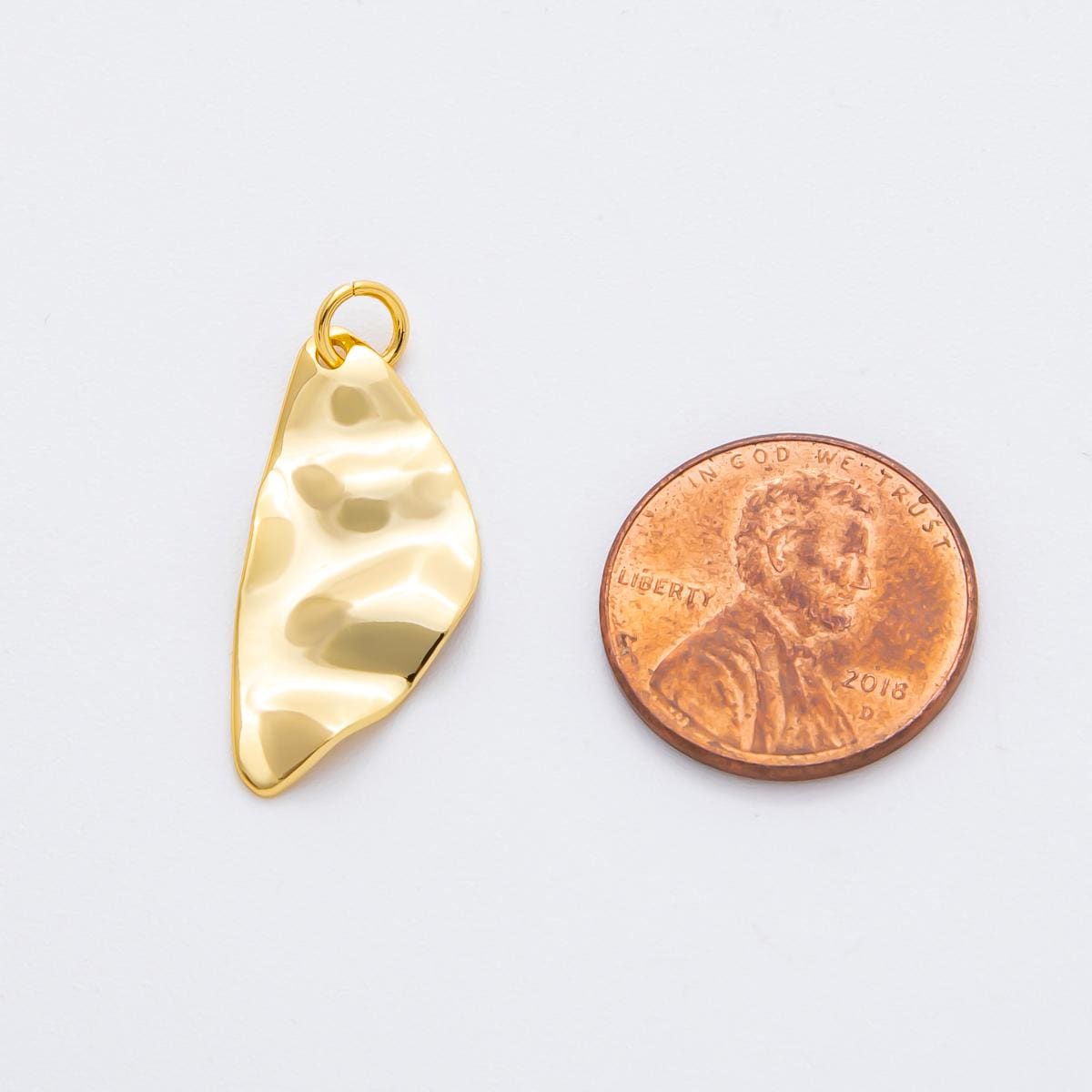 Modern Gold Organic Freeform Shape Pendant Charm Necklace Jewelry Supply DIY Jewelry Finding 18k Gold Filled Molten Gold Charm N-1840