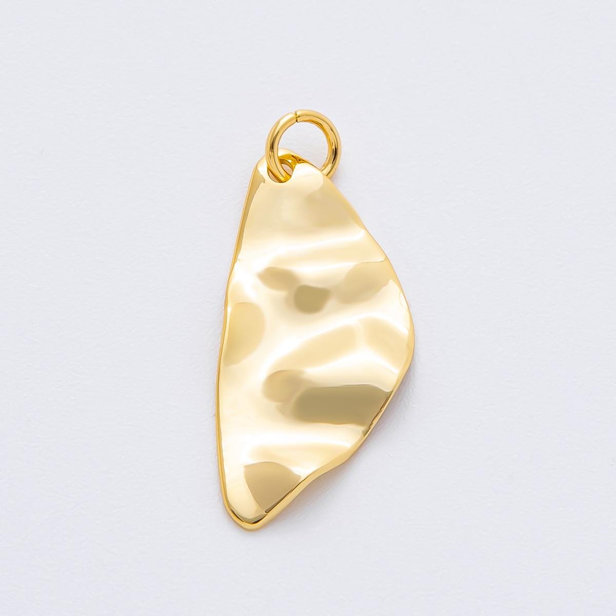 Modern Gold Organic Freeform Shape Pendant Charm Necklace Jewelry Supply DIY Jewelry Finding 18k Gold Filled Molten Gold Charm N-1840