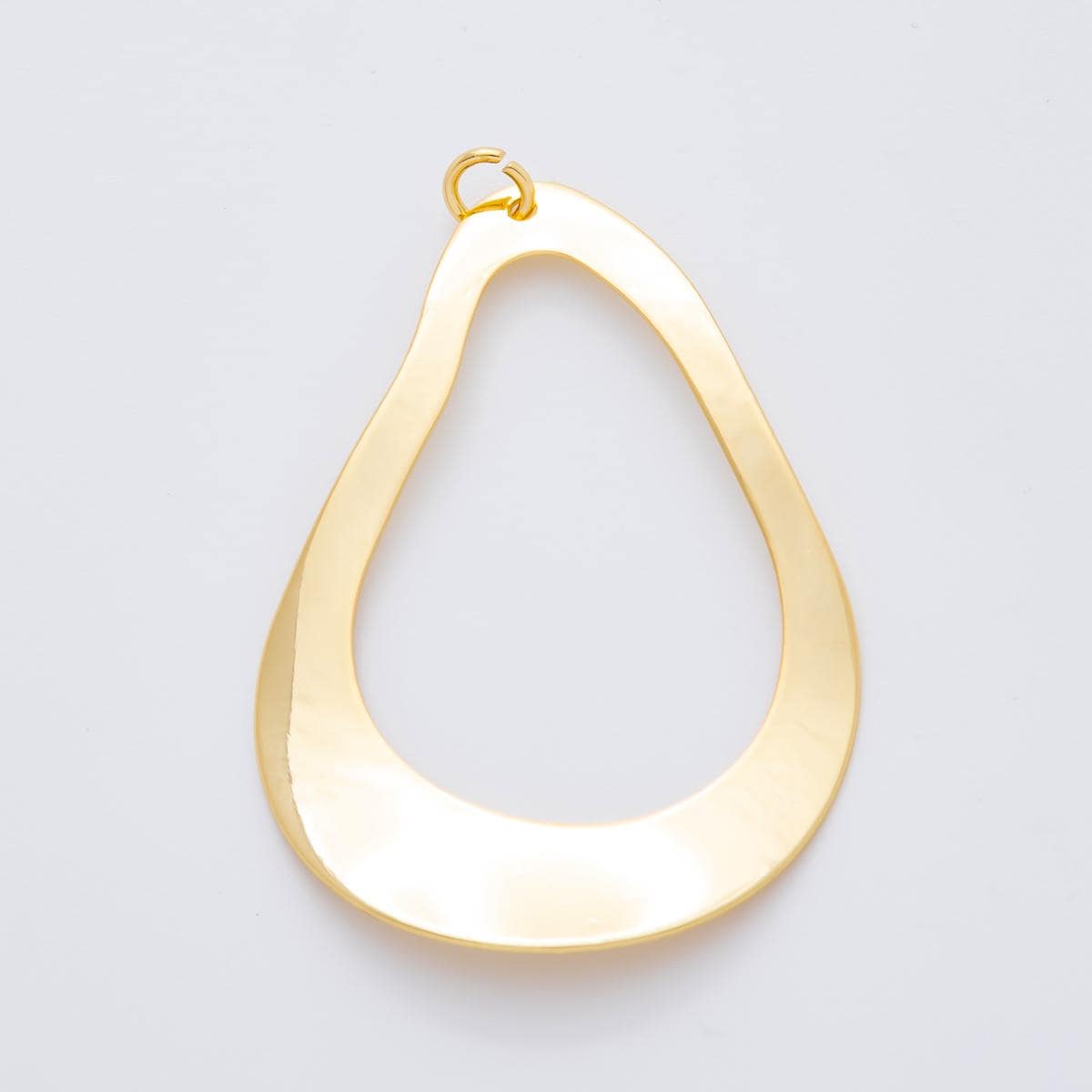 Big 18K Gold Filled Geometric Molten Oblong Charm for Cord Necklace | N-A1525