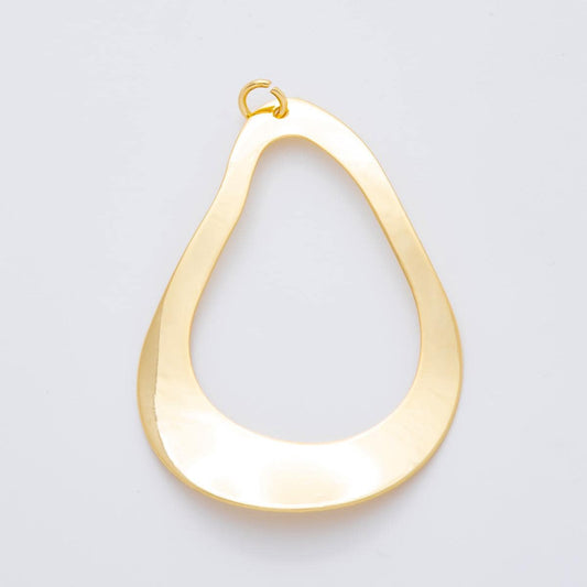 Big 18K Gold Filled Geometric Molten Oblong Charm for Cord Necklace | N-A1525