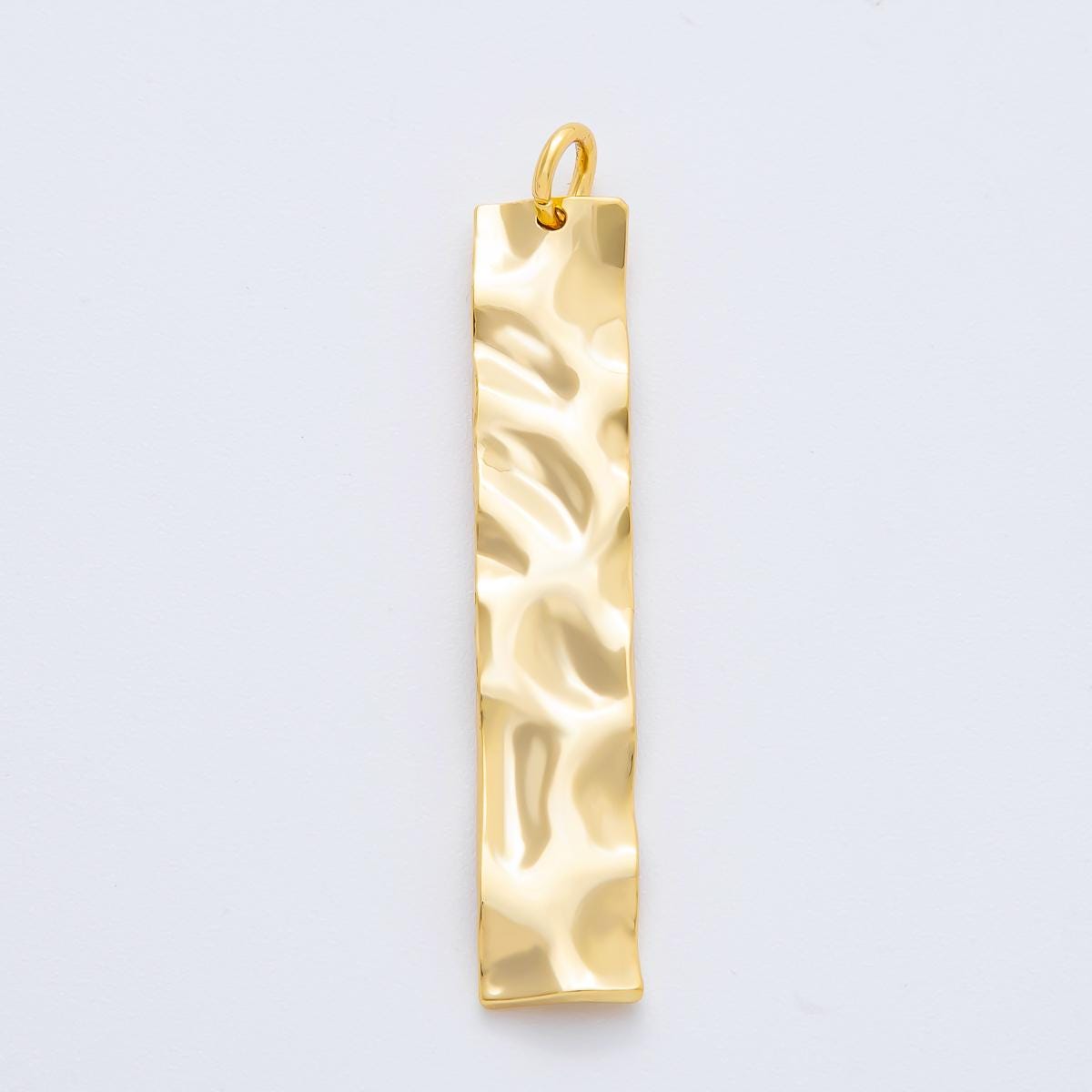 Dainty Gold Long Bar Charms Hammered Necklace Findings Long Vertical Dangle Components for DIY Jewelry Making N-A1446