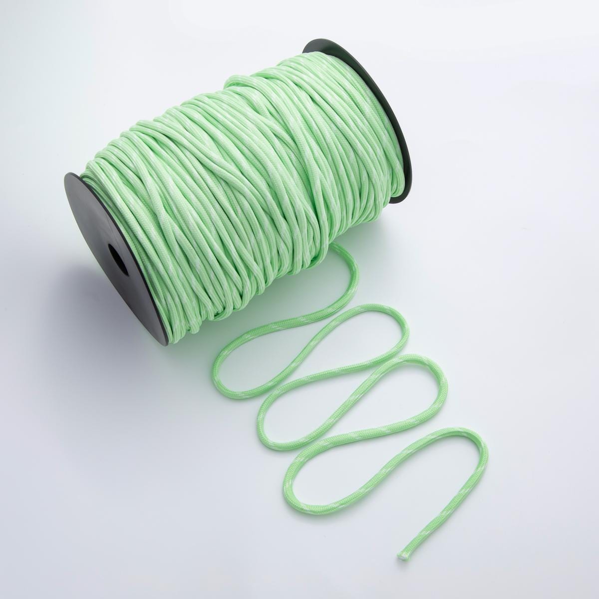 Jewelry Making Green Cord Polyester & Spandex Cord Ropes 5mm Green Braided Rope by Yards | ROLL-1721