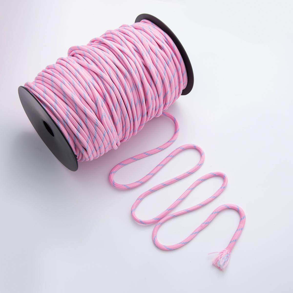 Jewelry Making Pink Cord Polyester & Spandex Cord Ropes 5mm Pink Blue Braided Rope by Yards | ROLL-1725