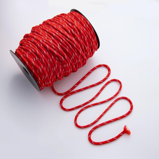 Jewelry Making Dark Red Cord Polyester & Spandex Cord Ropes 5mm Red Braided Rope by Yards | ROLL-1726