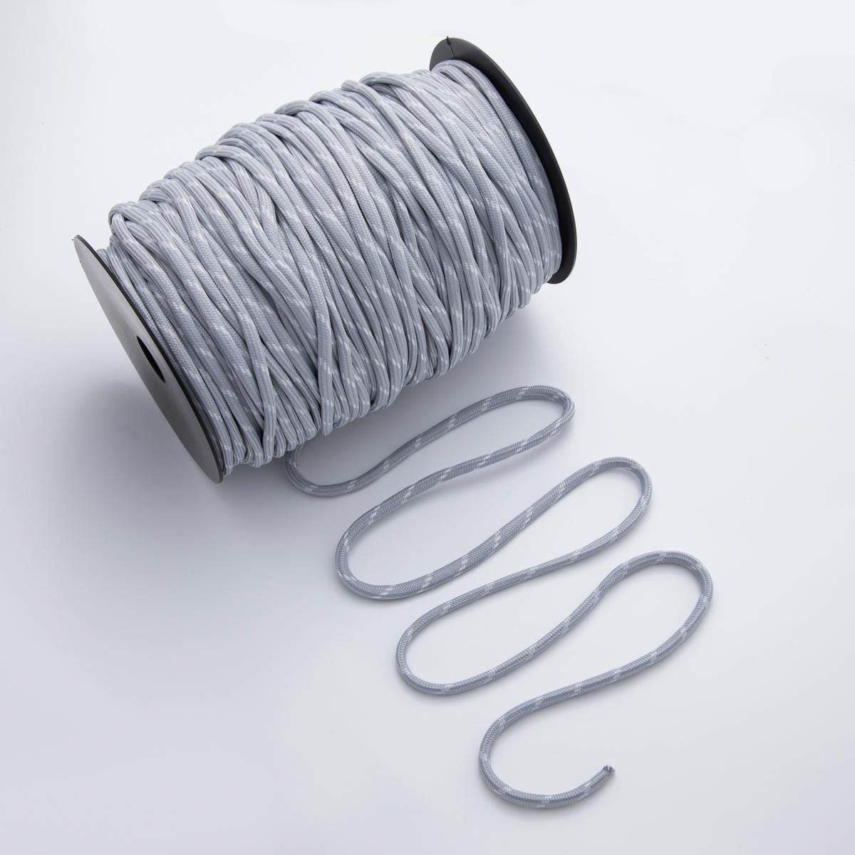 Jewelry Making Gray Cord Polyester & Spandex Cord Ropes 5mm White Braided Rope by Yards | ROLL-1730