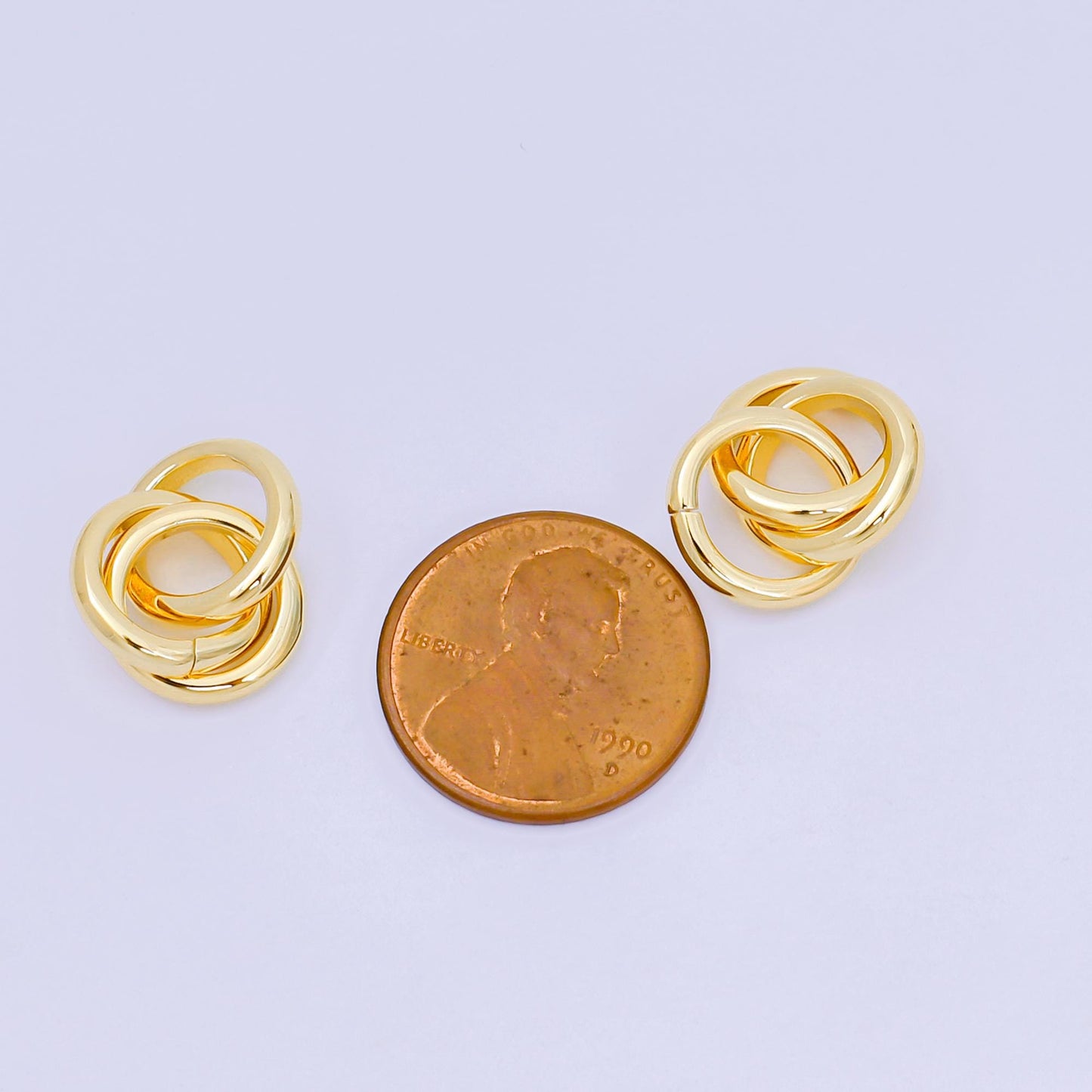 24K Gold Filled 12mm Triple Interlocking Jump ring Findings | Z-1303