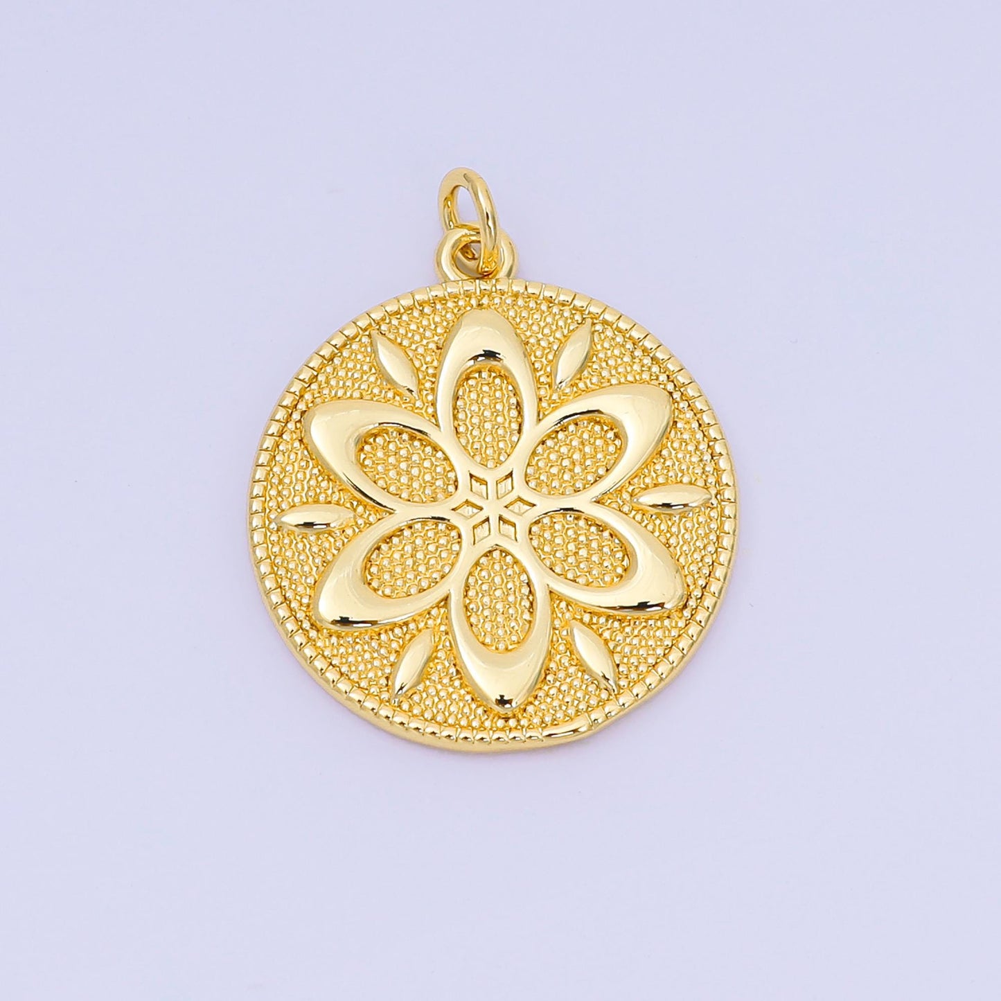 24K Gold Filled 24mm Sun Lotus Flower Charm | AH-647