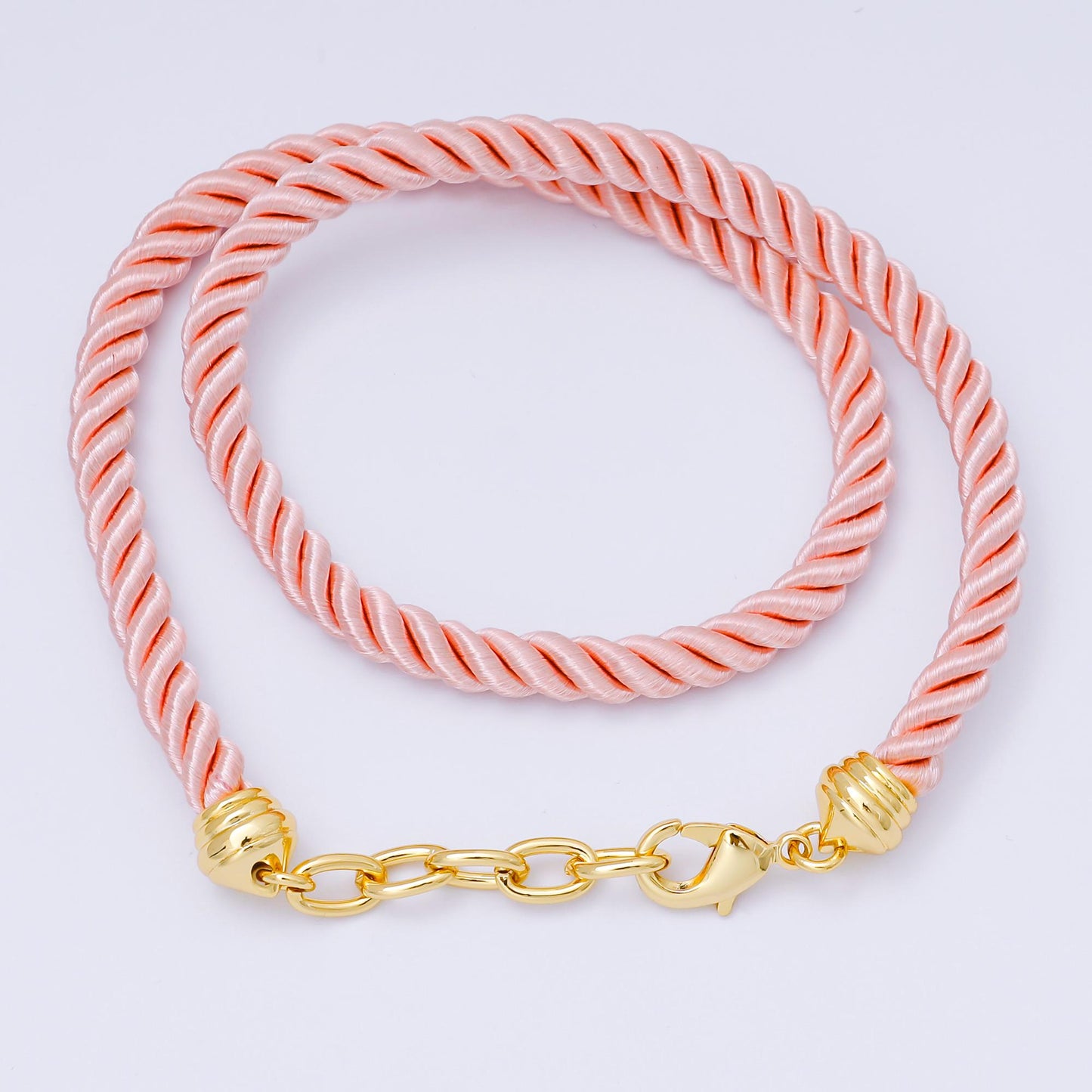 Colorful Braided silk rope necklace cords 16 inch with 24k gold filled clasp WA2440