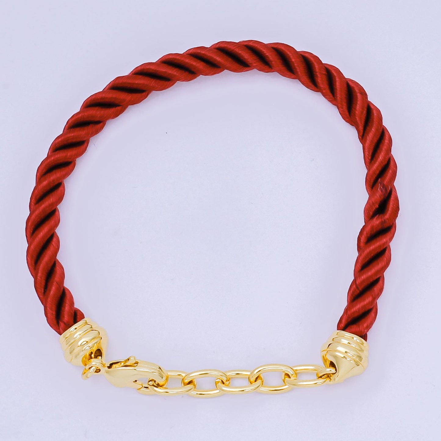 Colorful Braided silk rope Bracelet cords 7.8 inch with 24k gold filled clasp WA3368