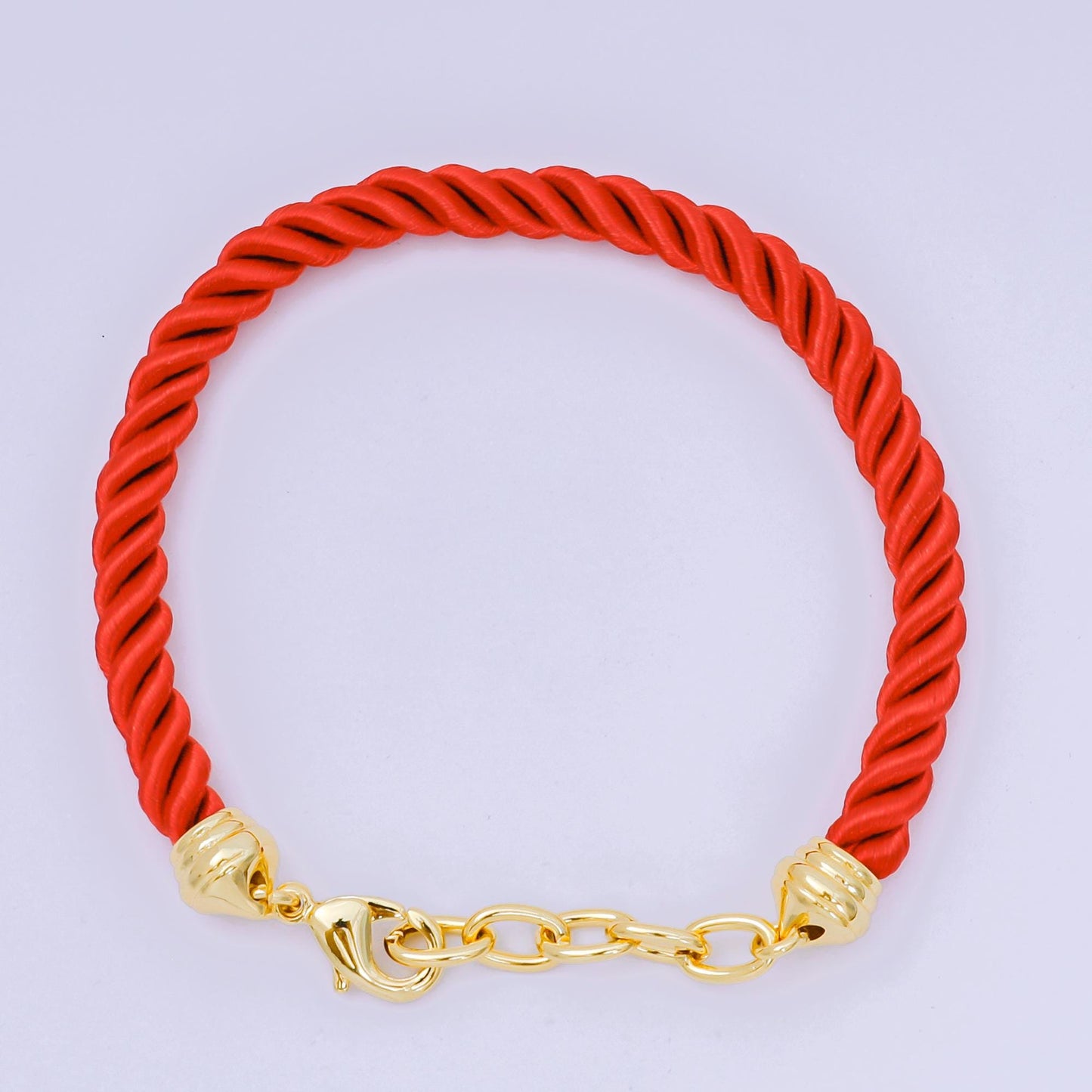 Colorful Braided silk rope Bracelet cords 7.8 inch with 24k gold filled clasp WA3368